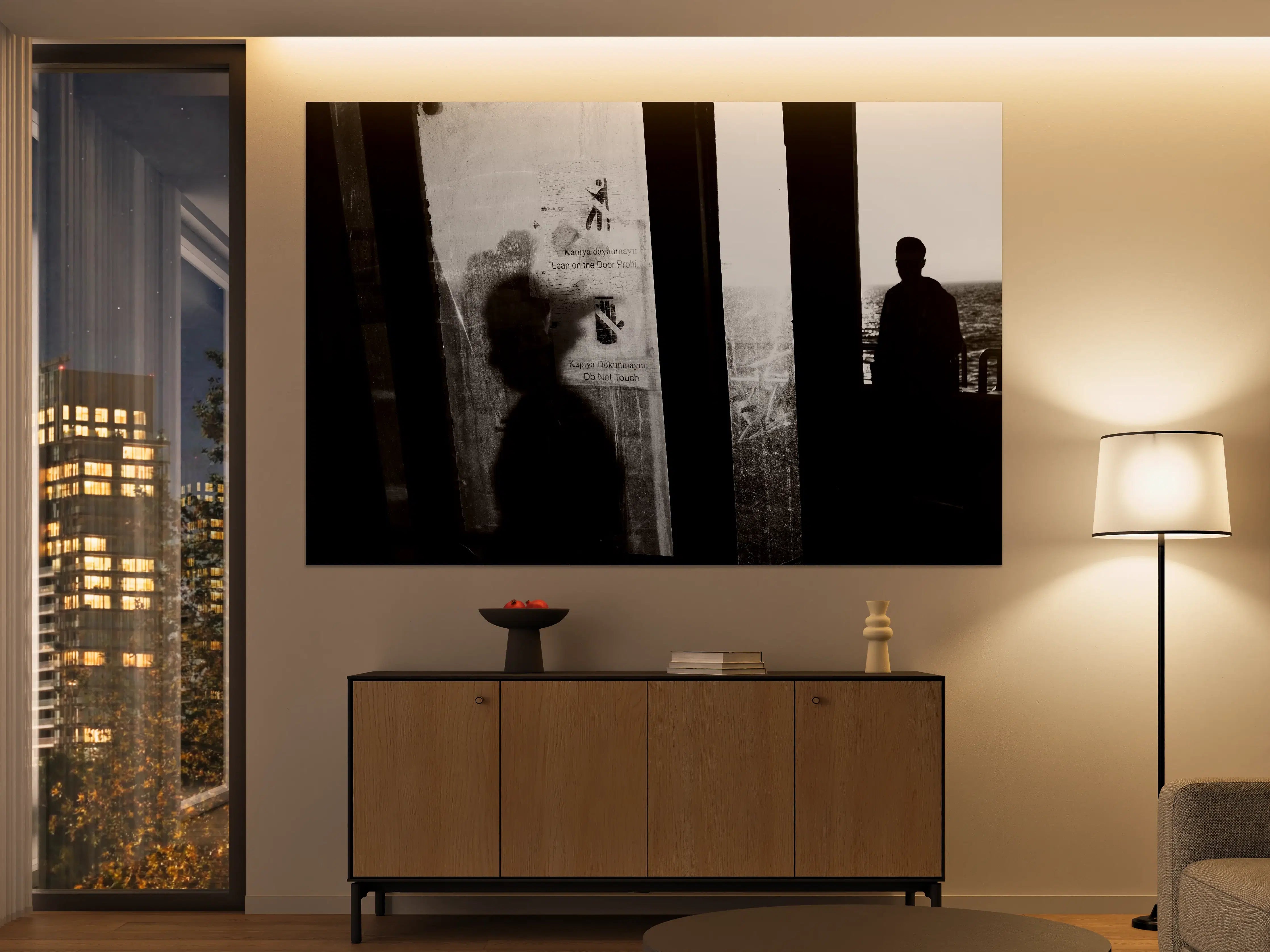 Große Wandbilder - Städtisches Bild mit Silhouetten