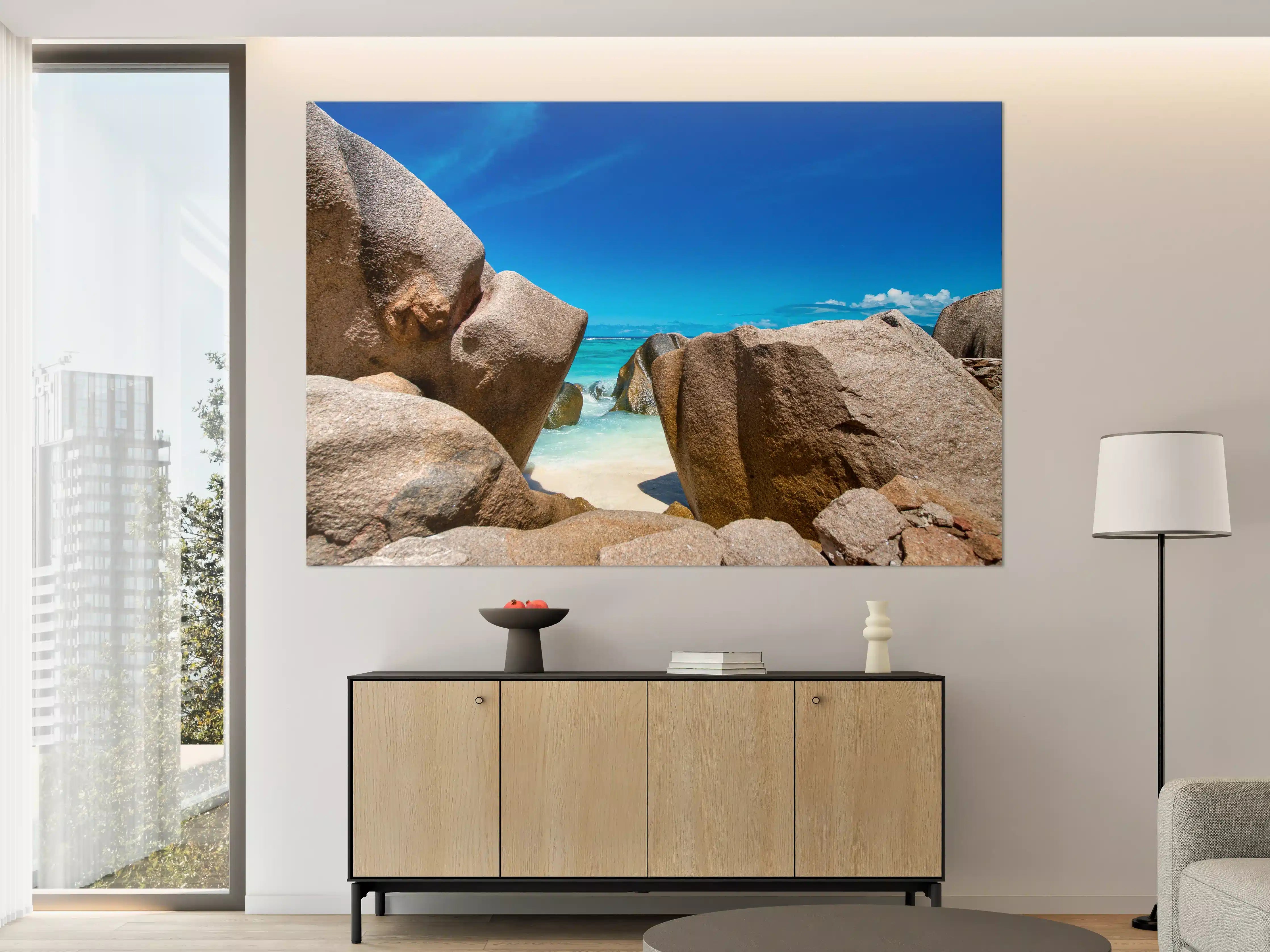Große Wandbilder - Stein-Panorama auf den Seychellen