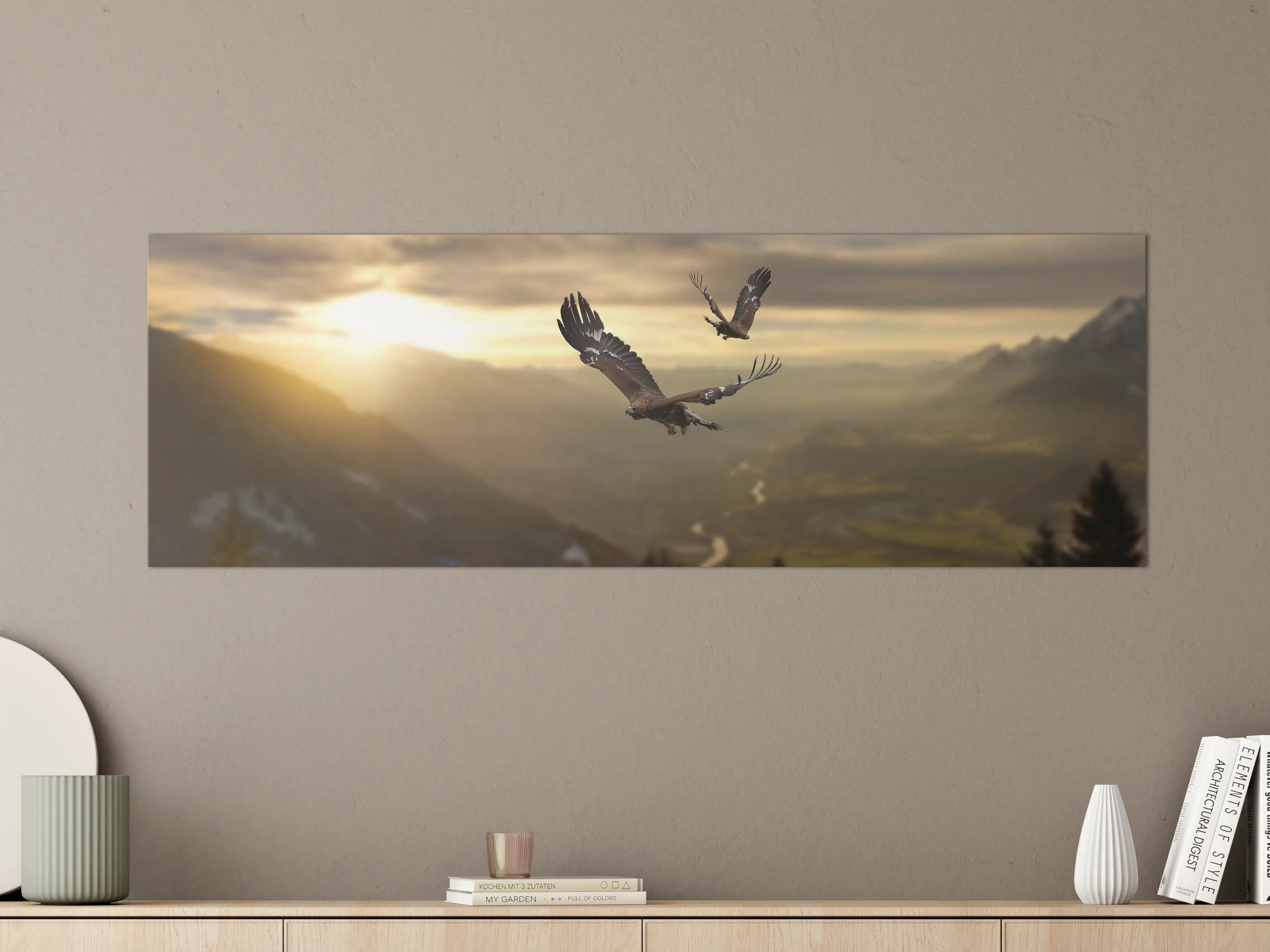 Große Wandbilder - Steinadler an den Alpen