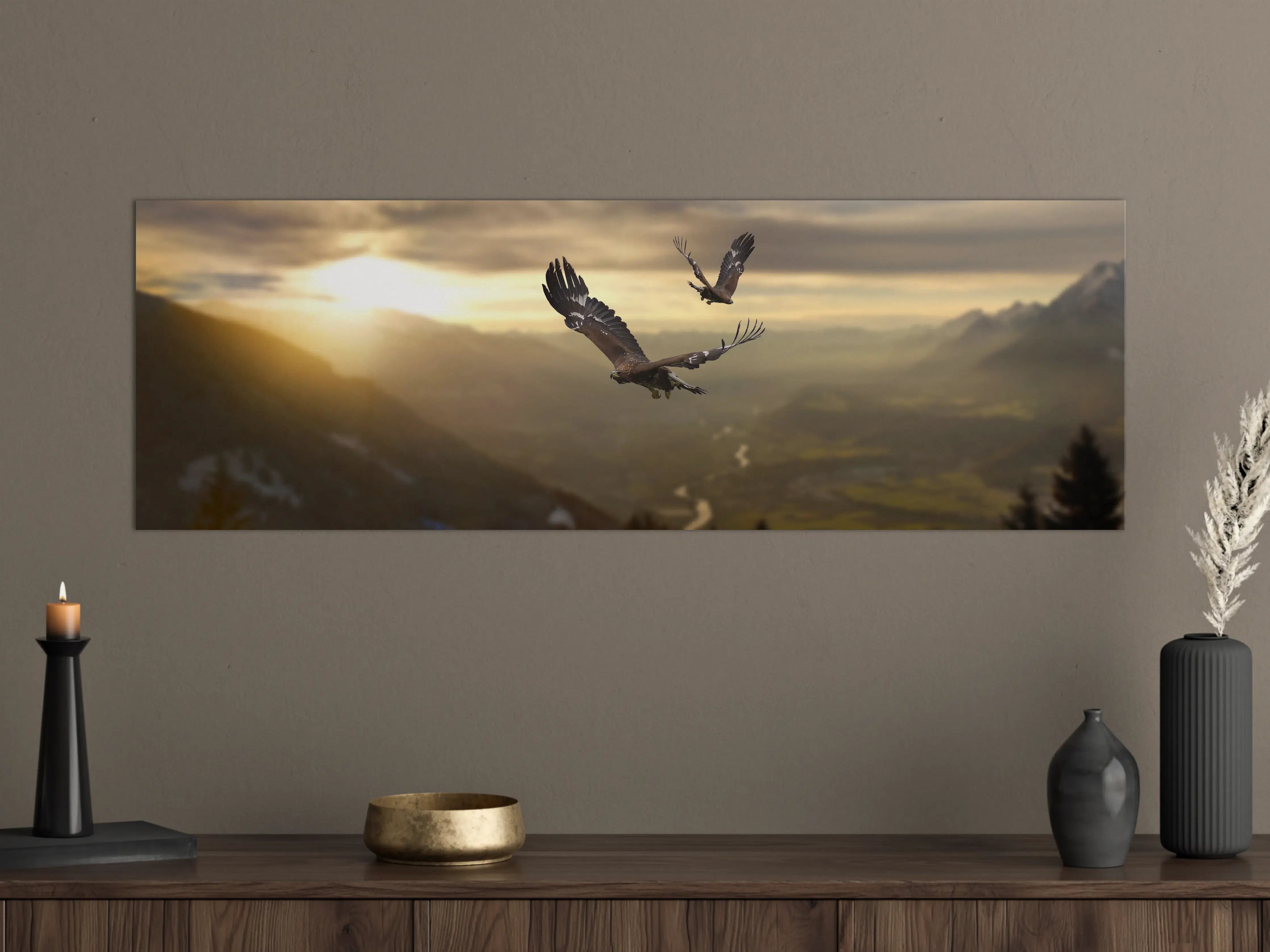 Große Wandbilder - Steinadler an den Alpen