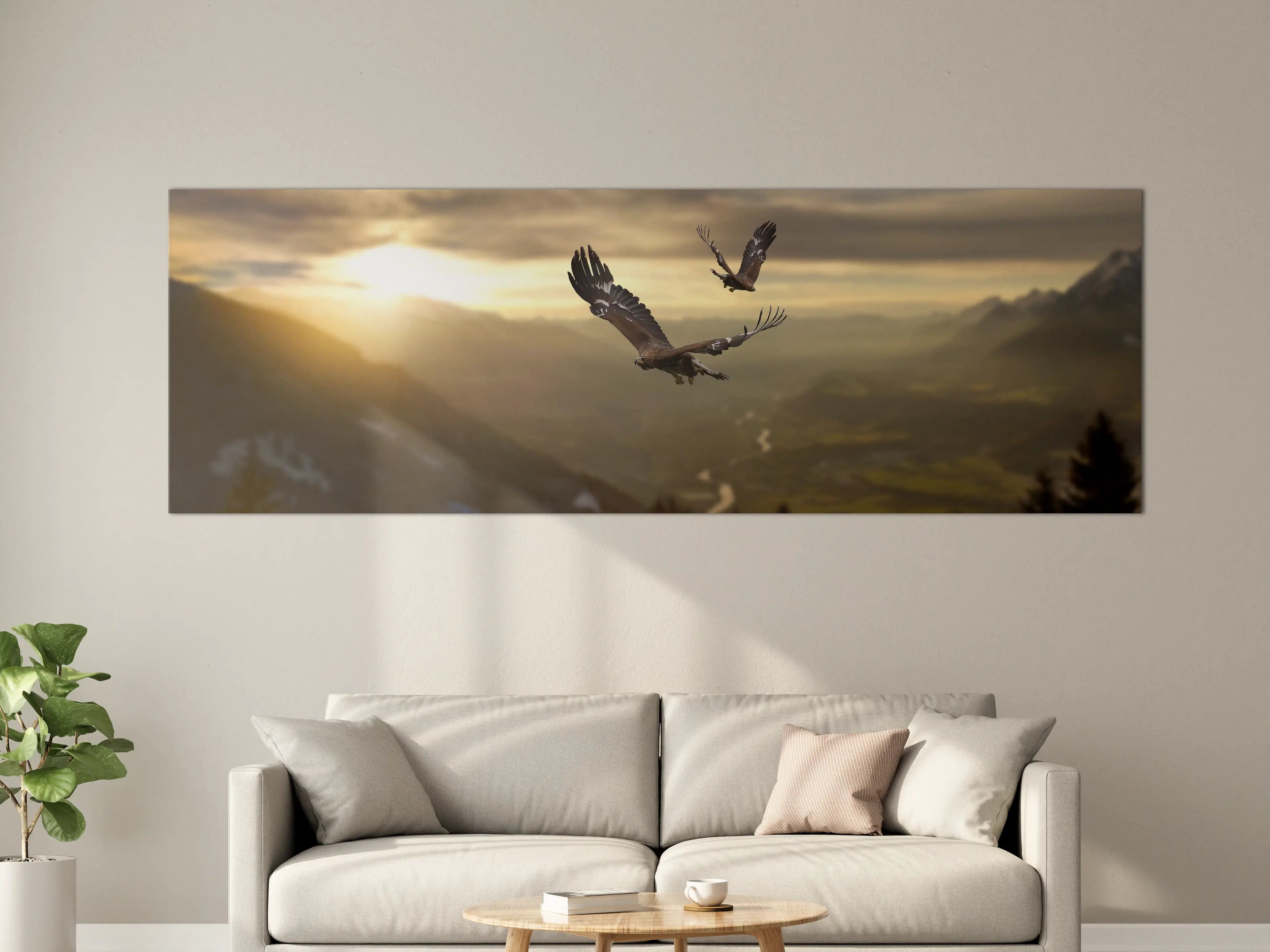 Große Wandbilder - Steinadler an den Alpen