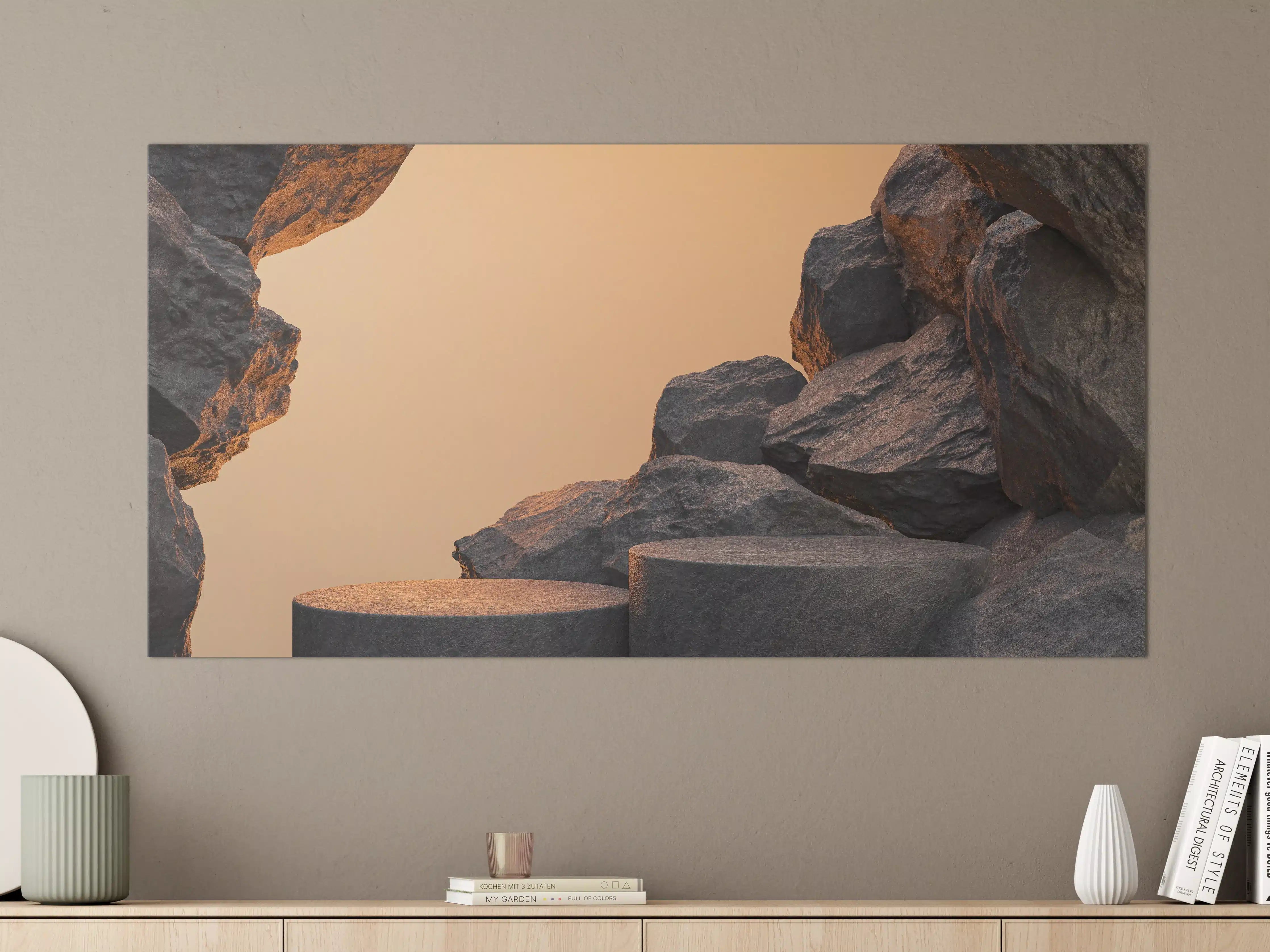Große Wandbilder - Steiniger Hintergrund - Grau