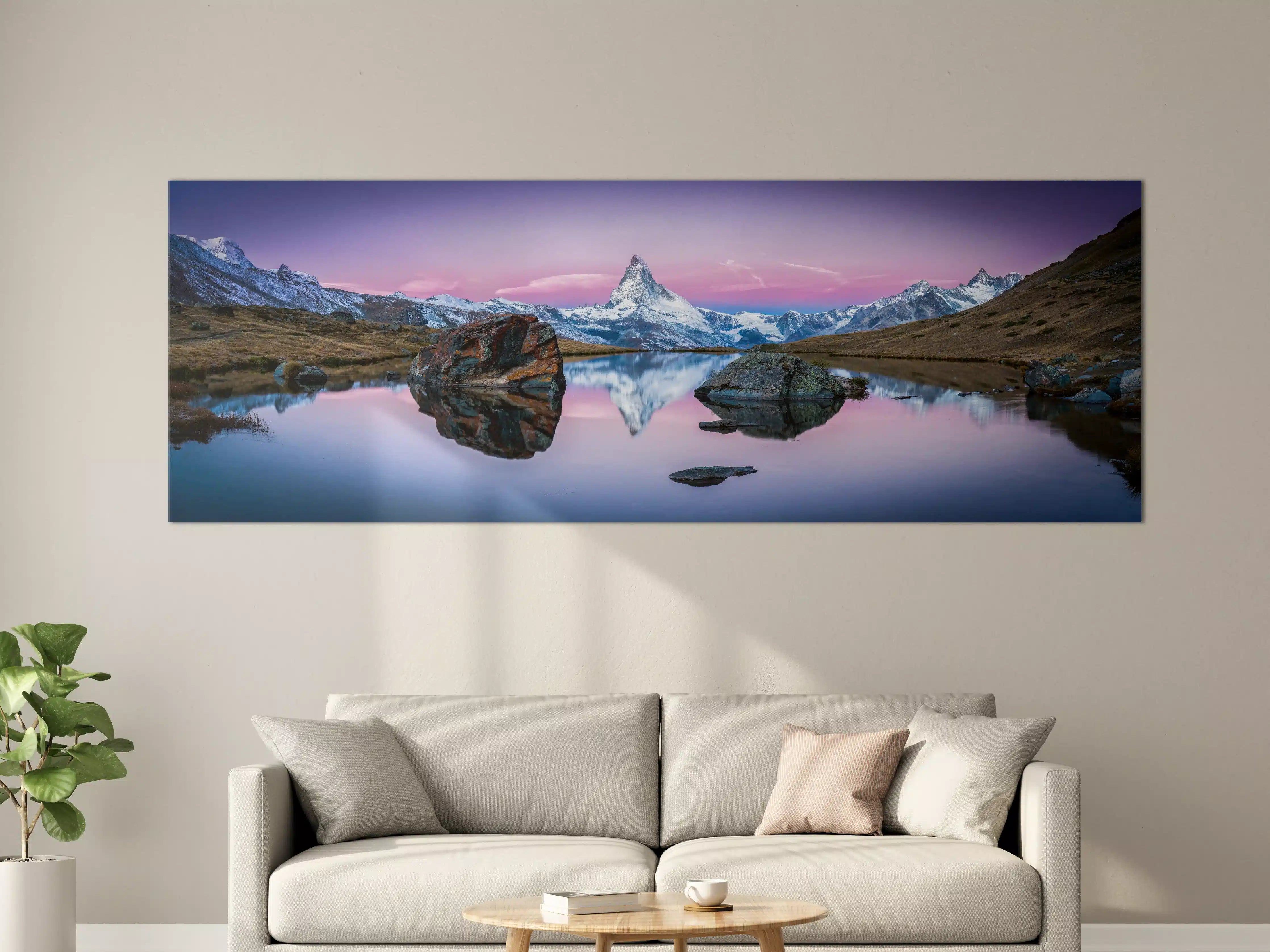 Große Wandbilder - Stellisee in Schweiz - Matterhorn Panorama