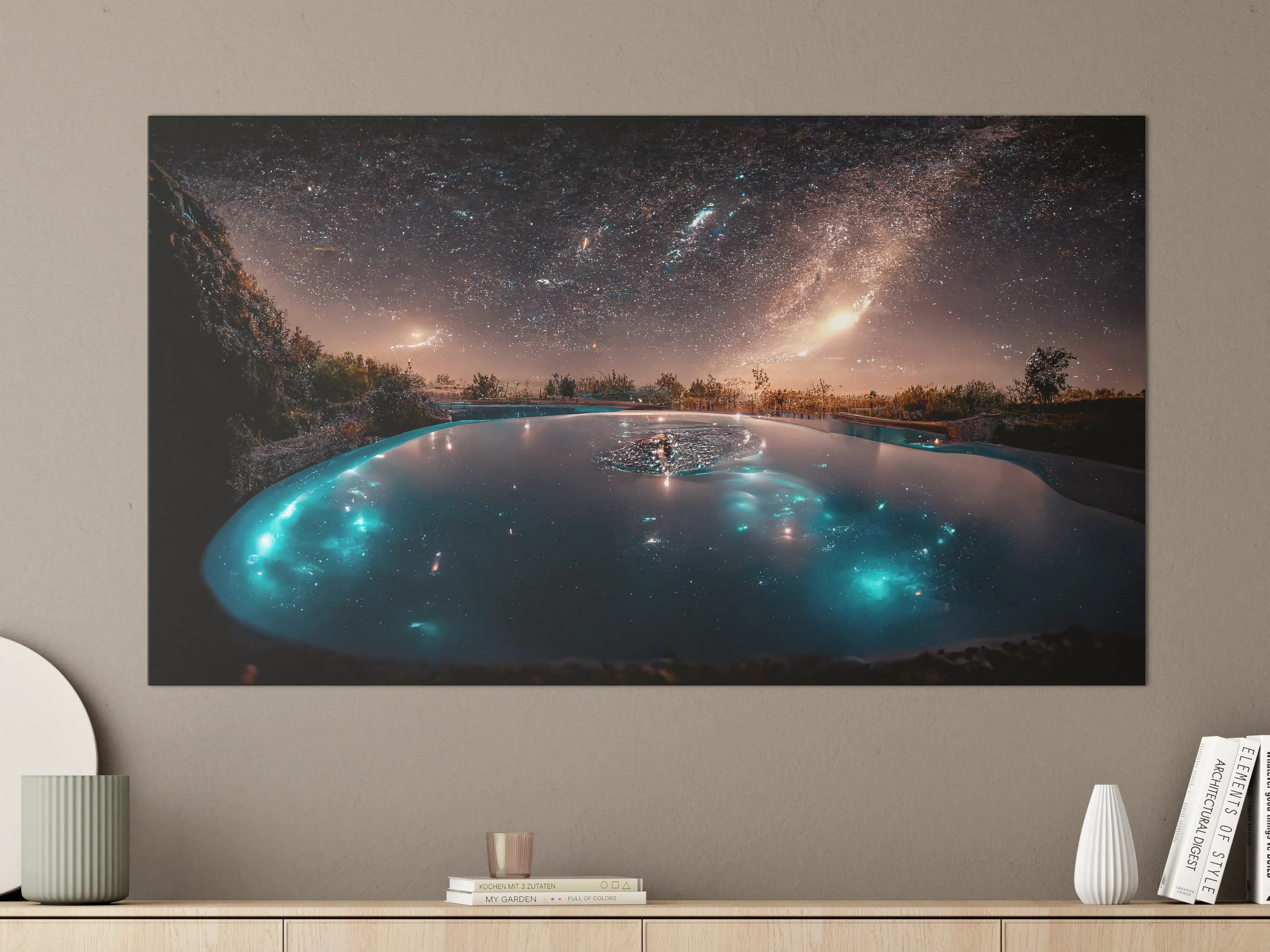 Große Wandbilder - Sternennacht Spiegelung See