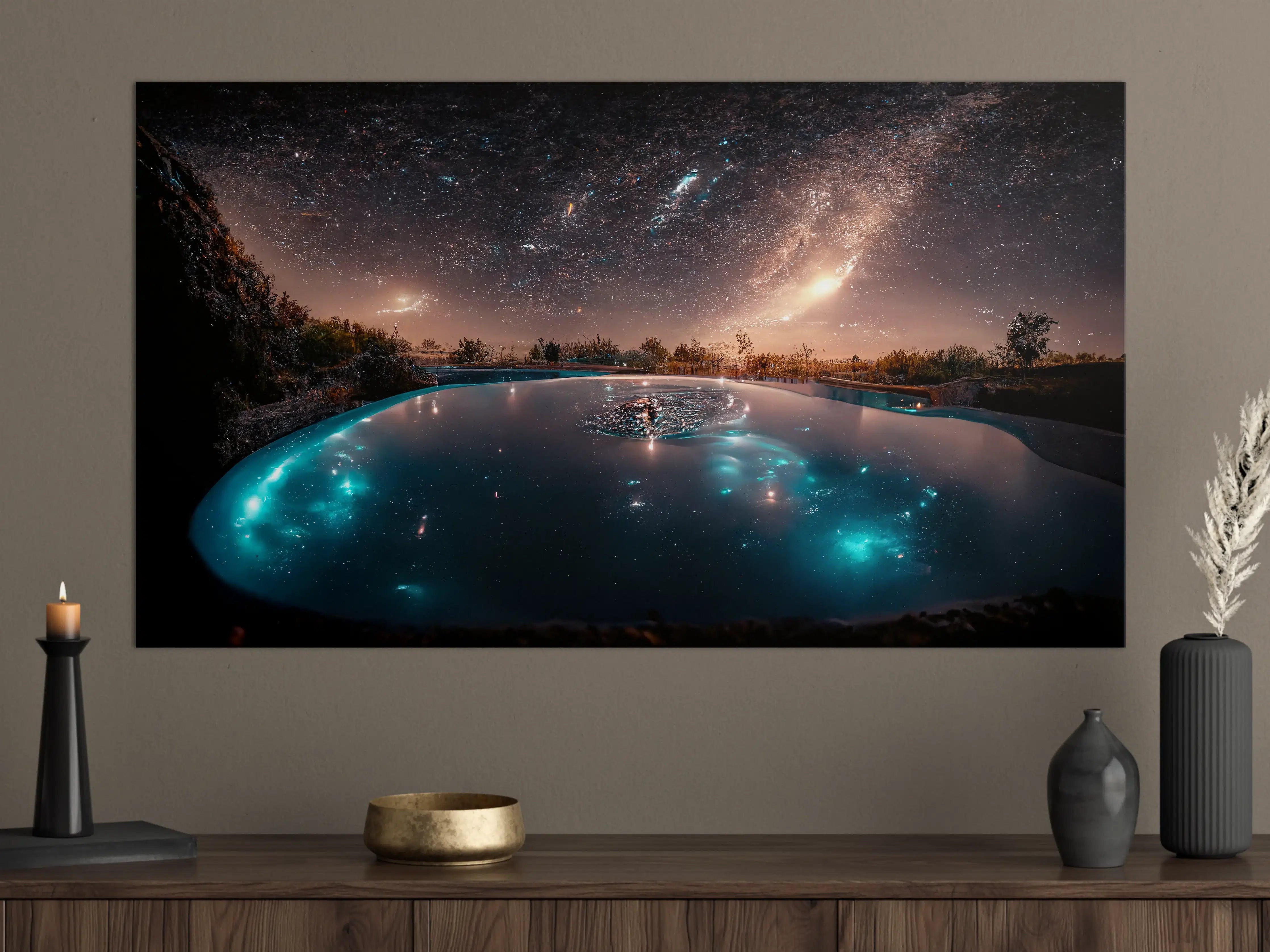 Große Wandbilder - Sternennacht Spiegelung See