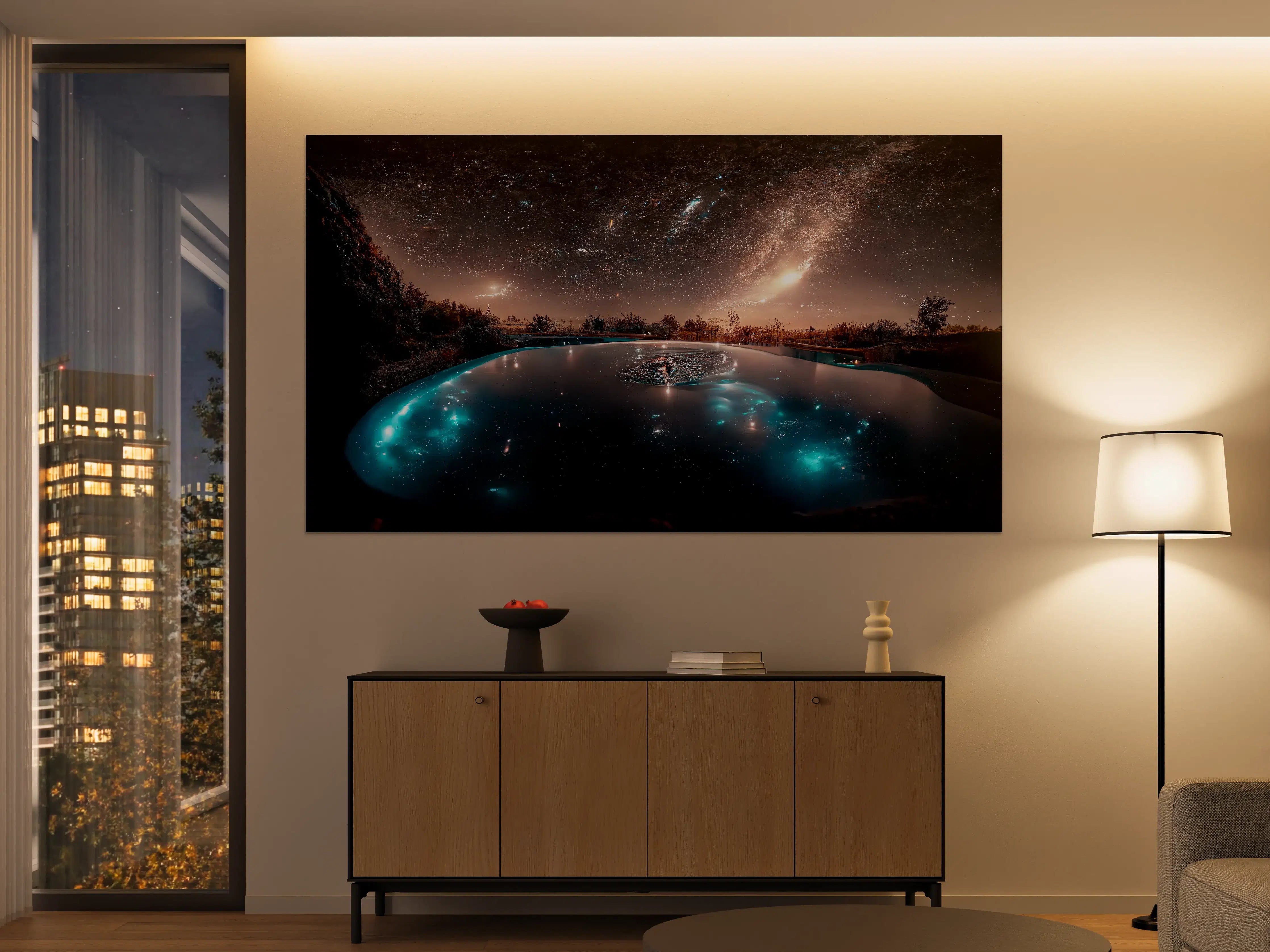 Große Wandbilder - Sternennacht Spiegelung See