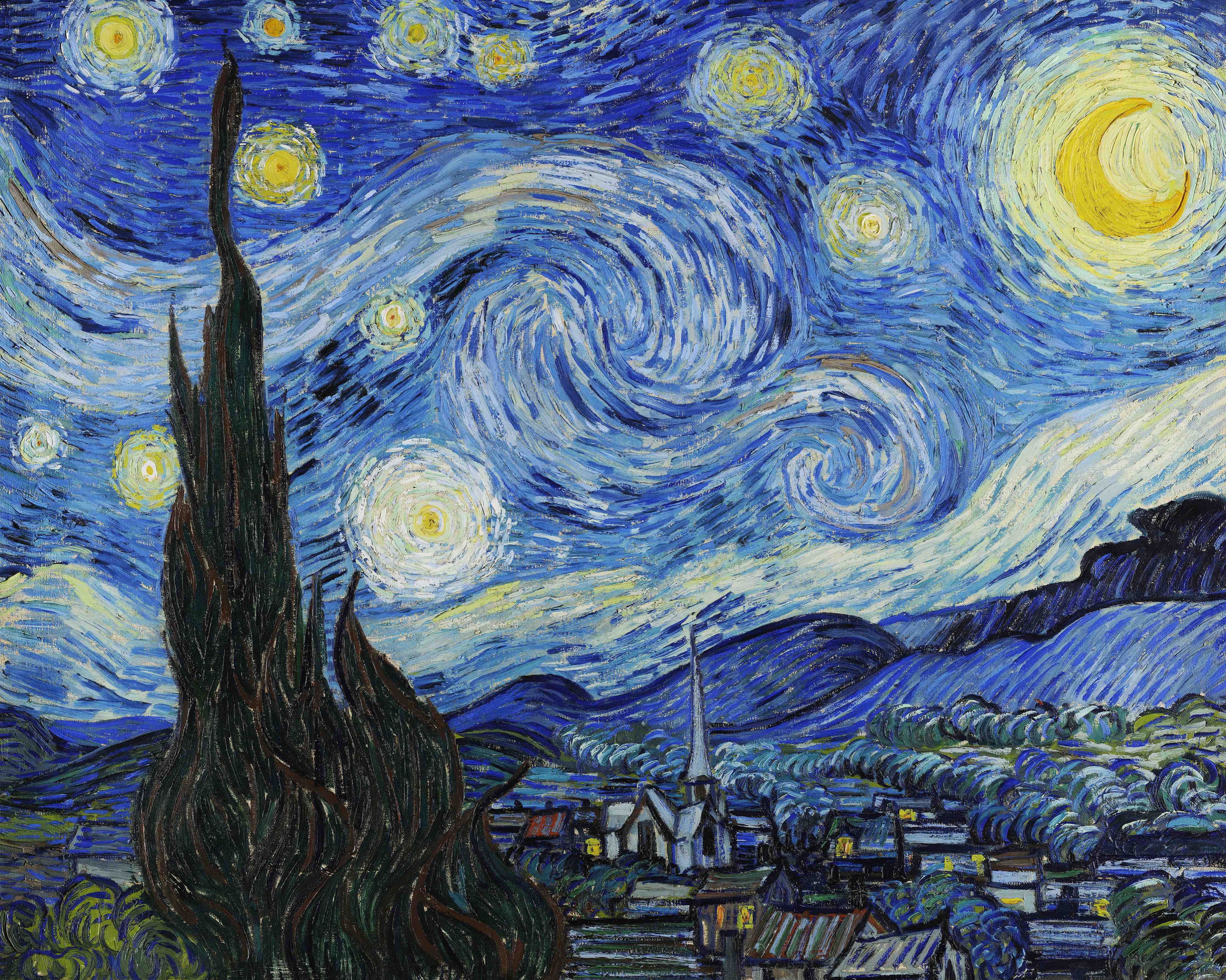 Große Wandbilder-Sternennacht mit leuchtendem Himmel