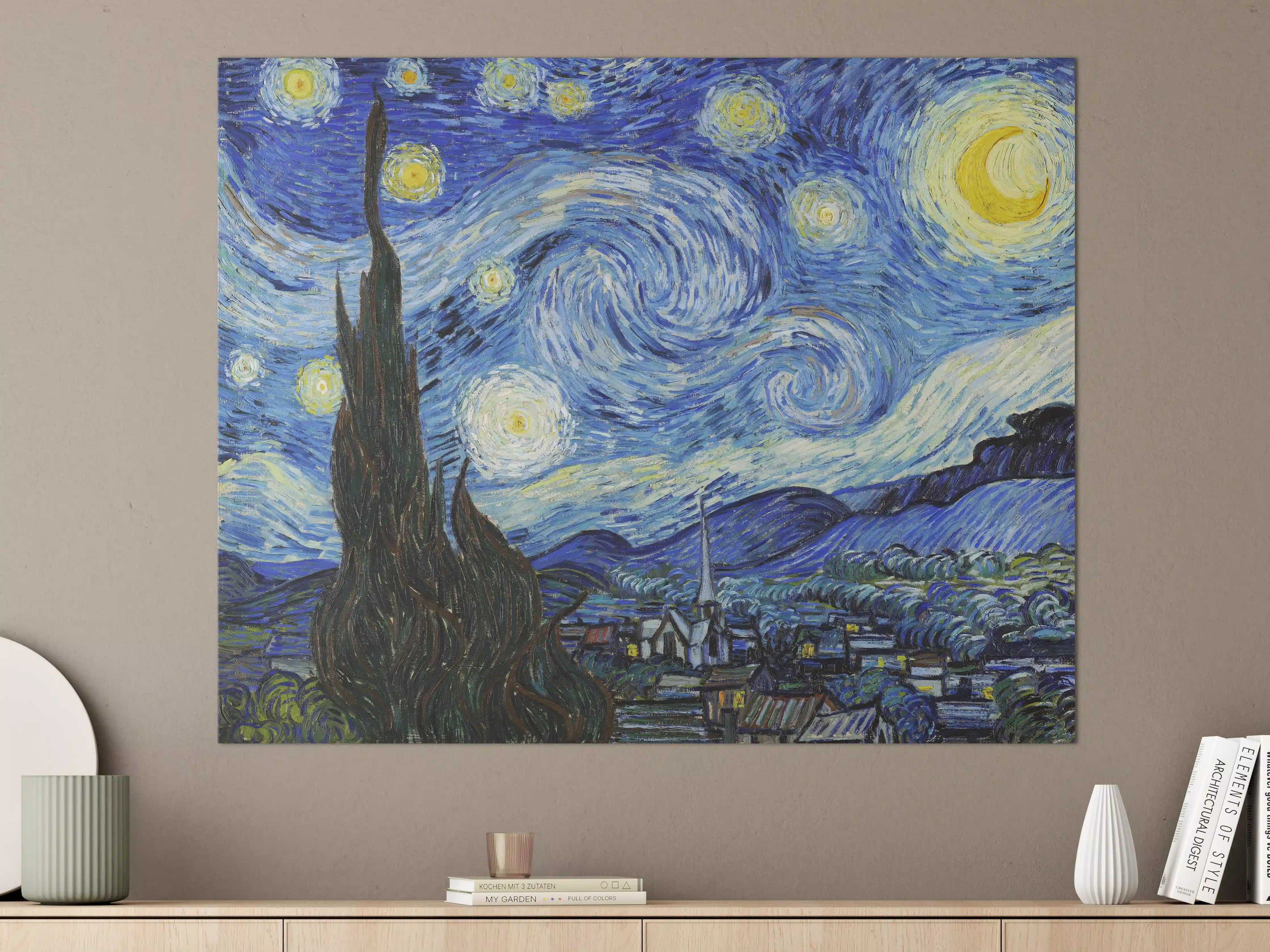 Große Wandbilder - Sternennacht mit leuchtendem Himmel