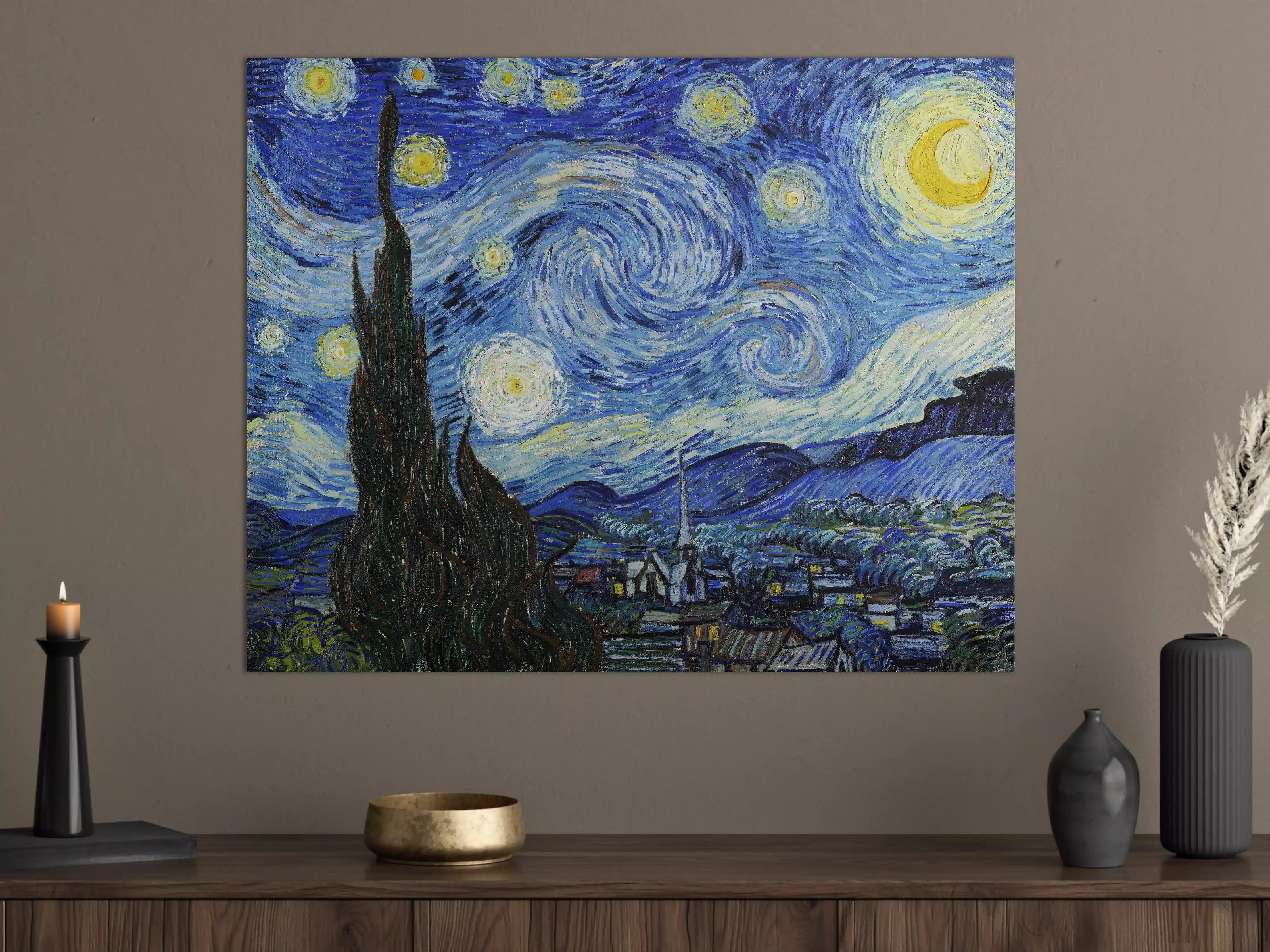 Große Wandbilder - Sternennacht mit leuchtendem Himmel