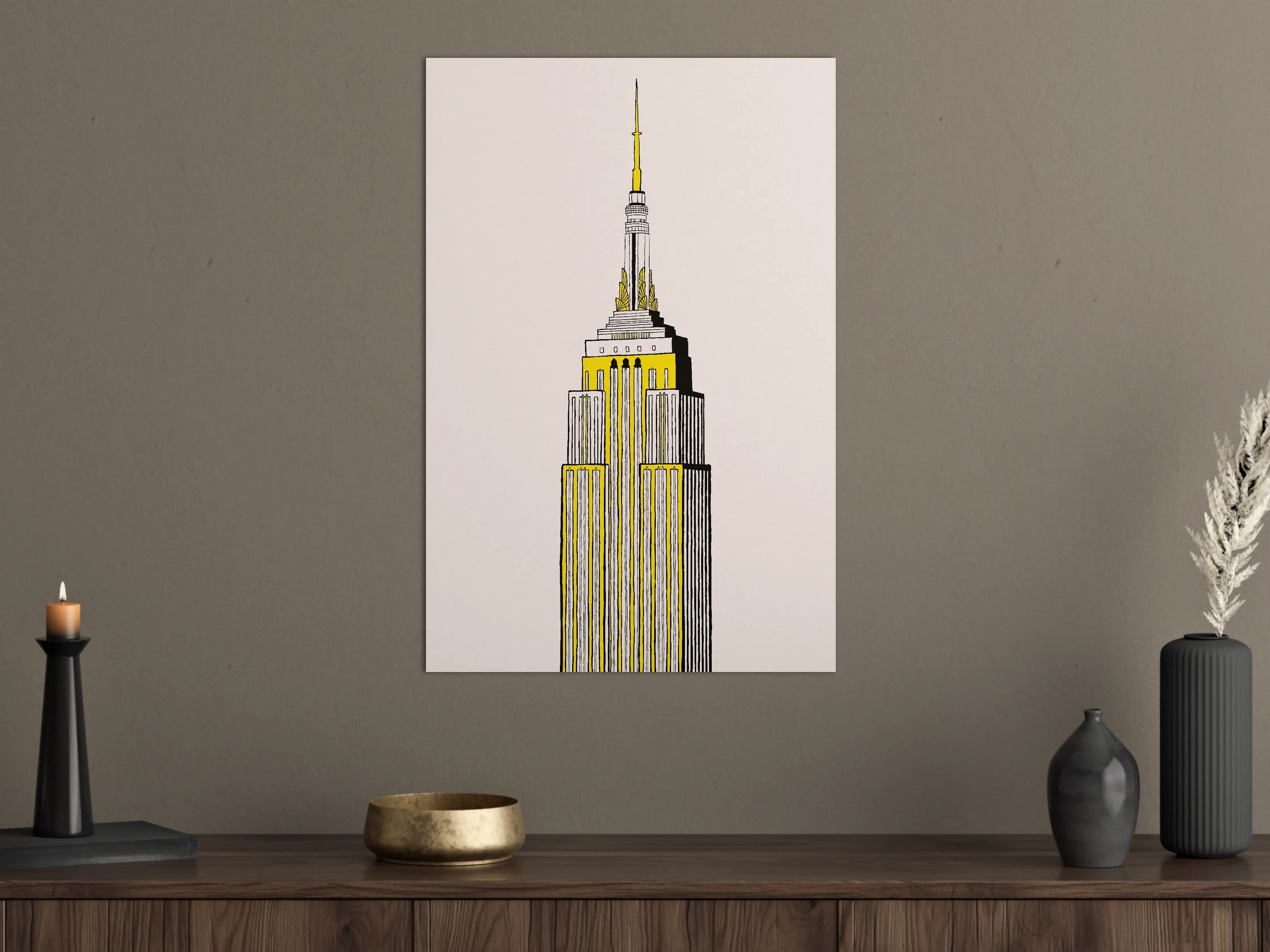 Große Wandbilder - Stilvolle Empire State Building Illustration