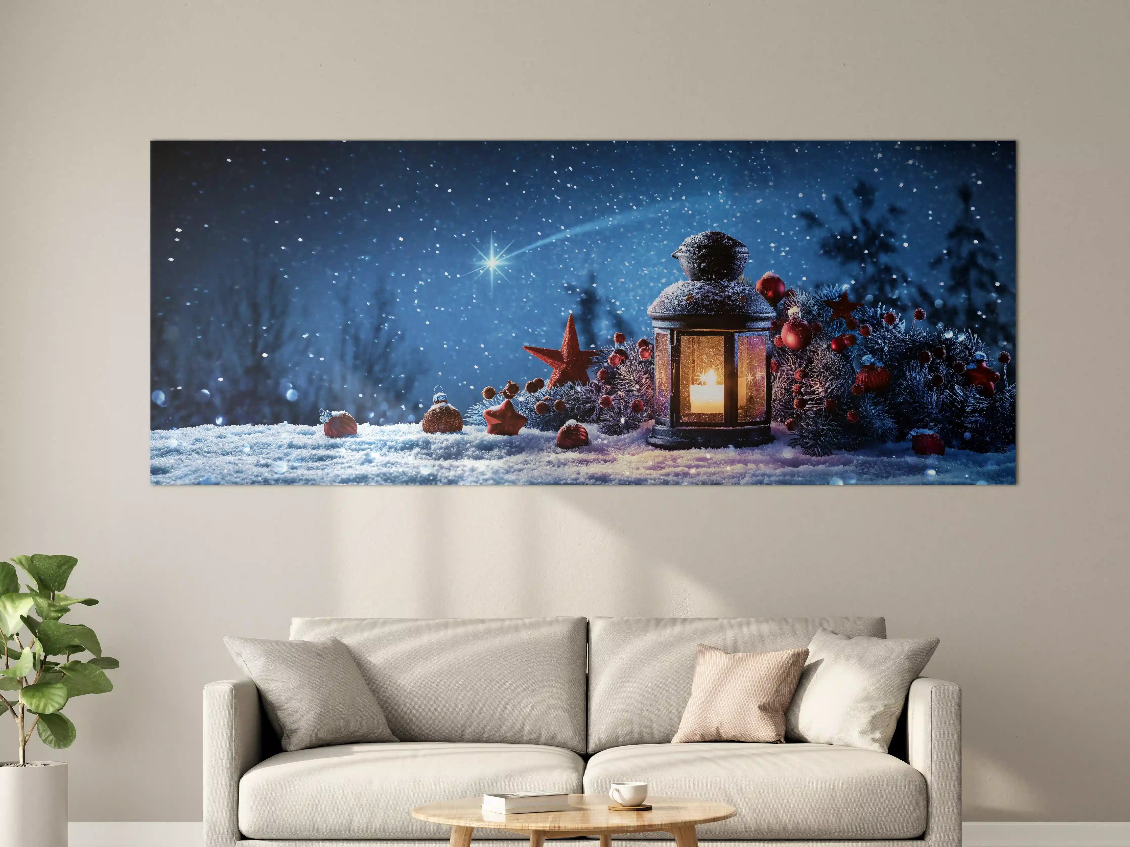 Große Wandbilder - Stimmungsvolle Winter-Laternennacht