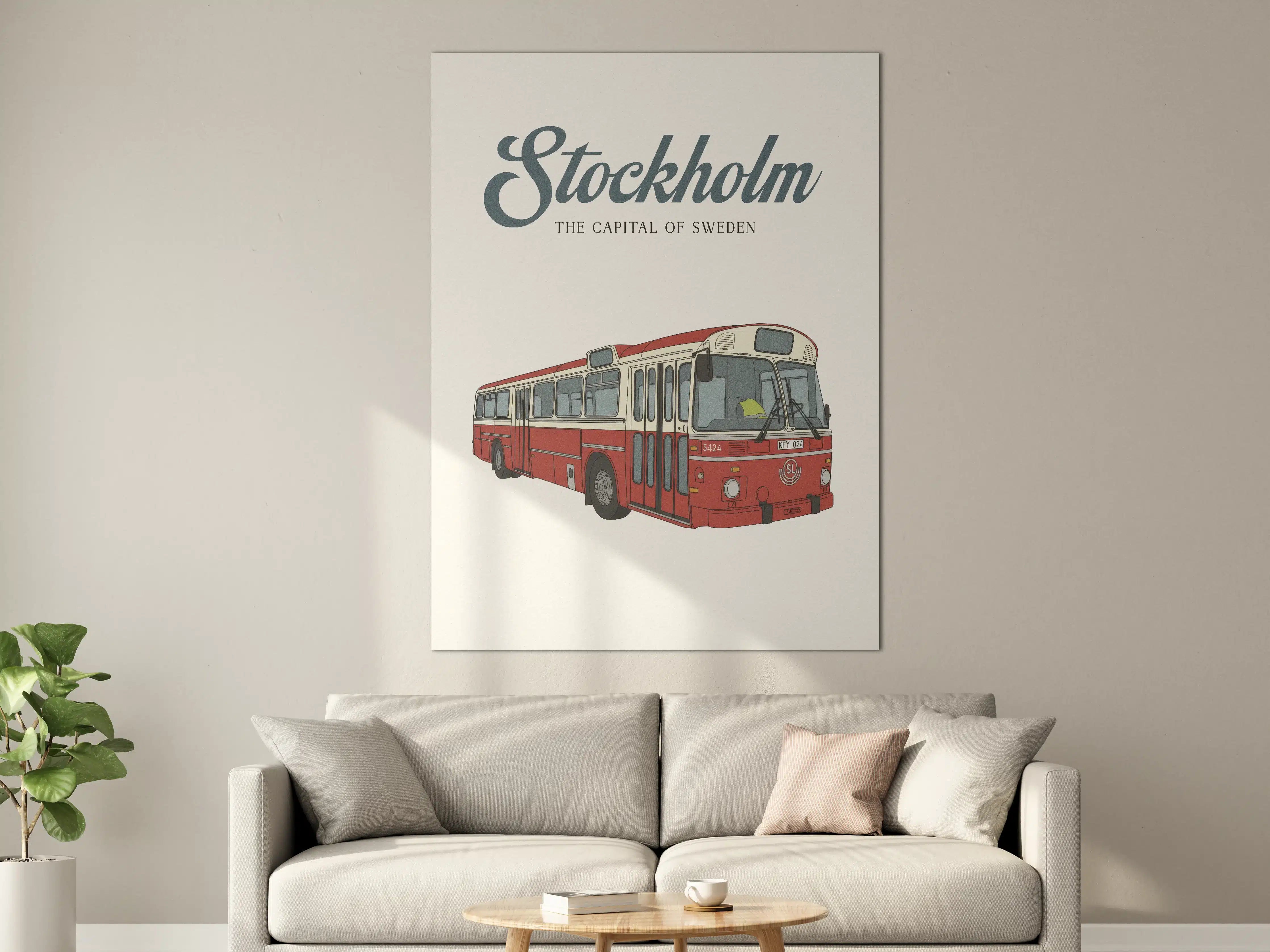 Große Wandbilder - Stockholm Vintage Bus