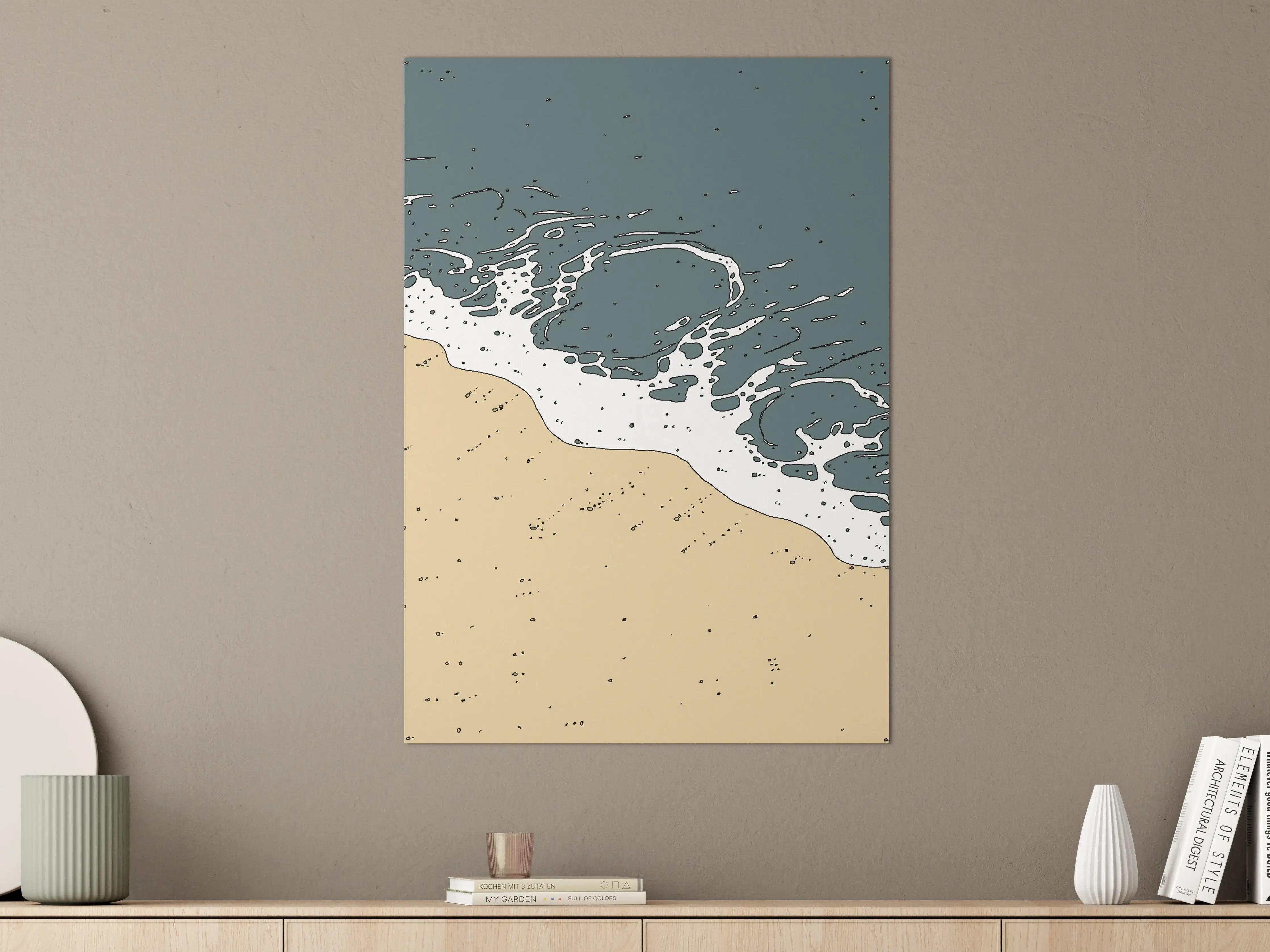 Große Wandbilder - Strand mit Wellen und Sand