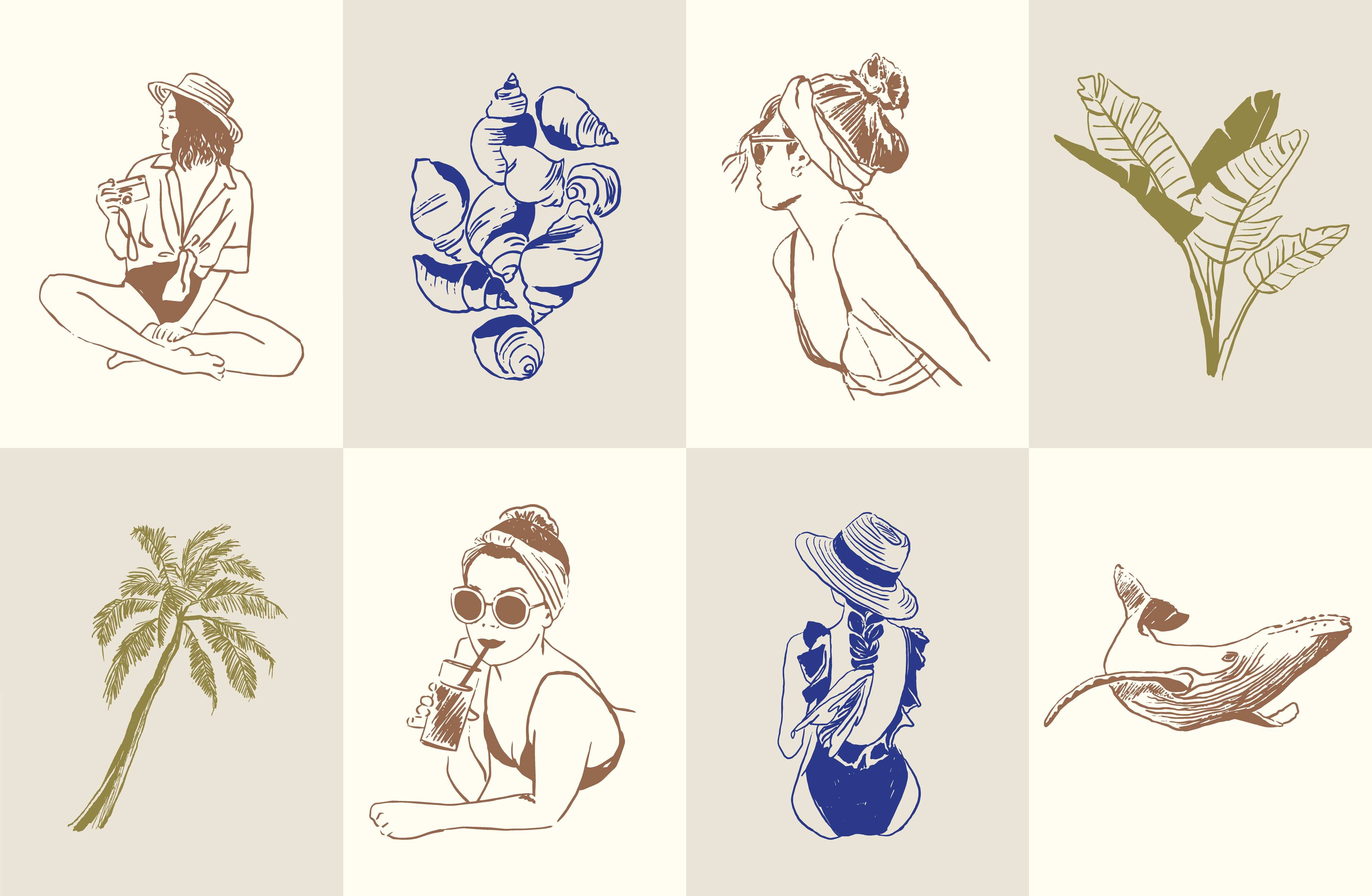 Große Wandbilder-Strand und FerienLifestyle Illustration