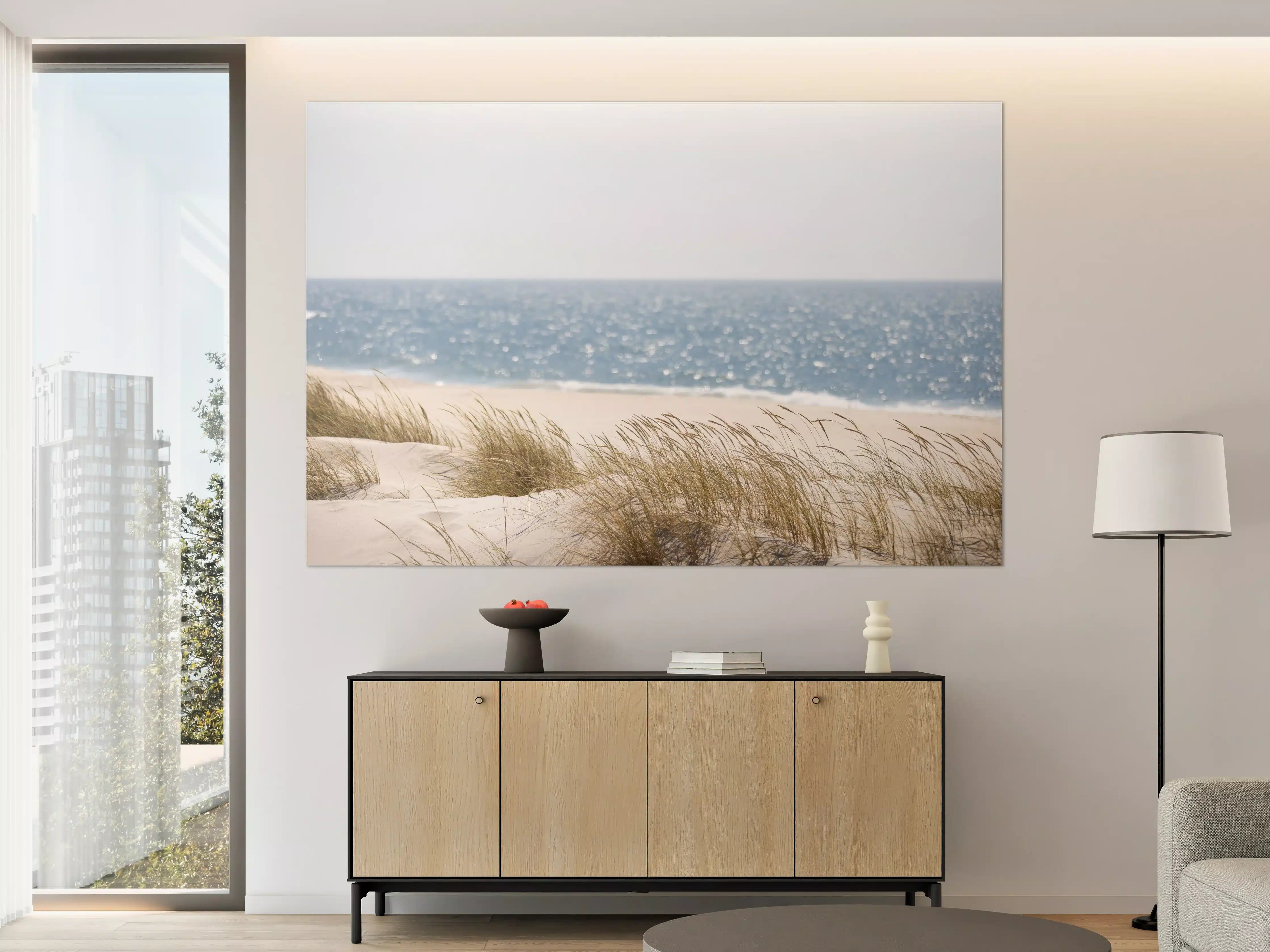 Große Wandbilder - Strandlandschaft mit Dünen und Meer