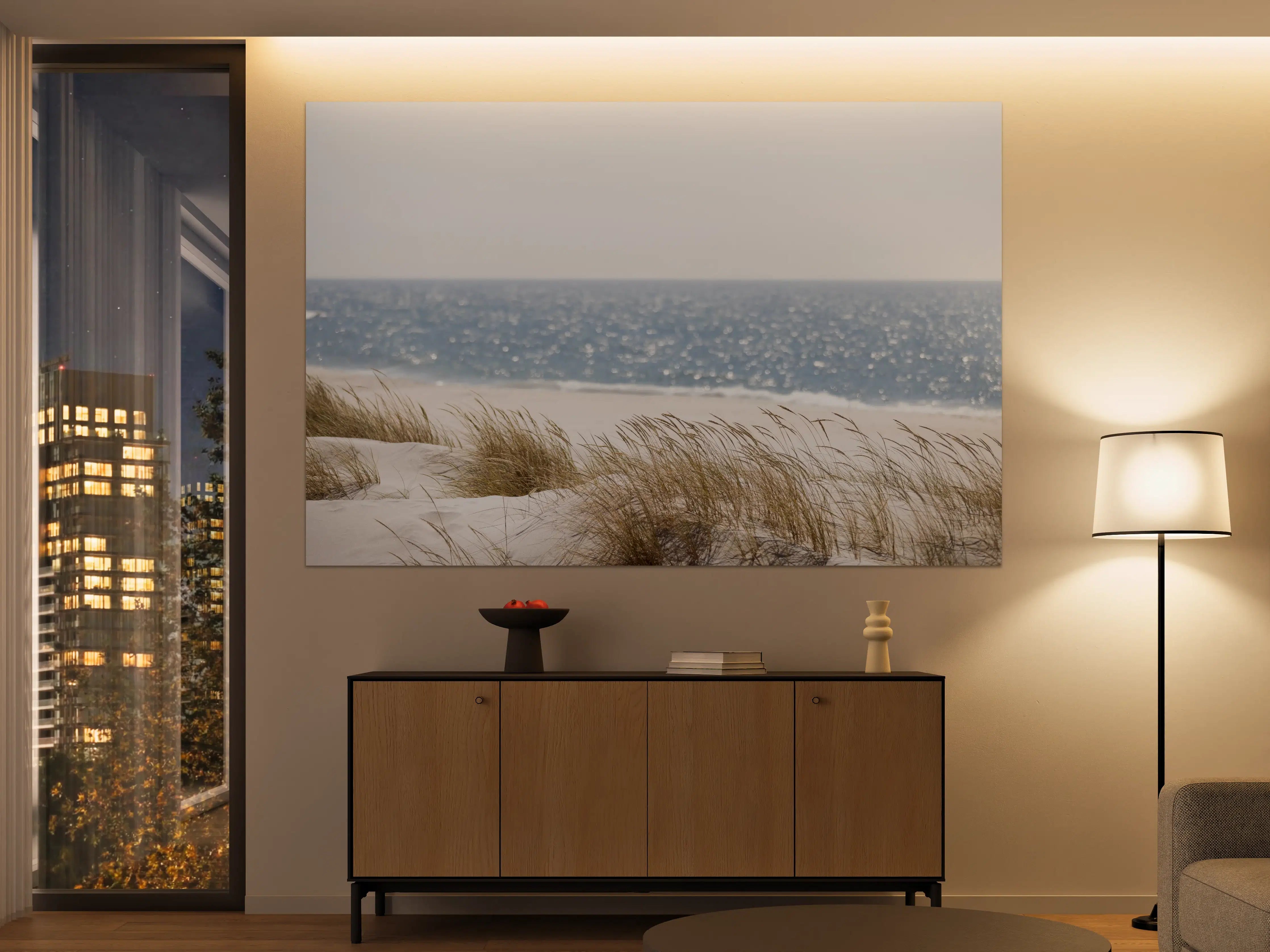 Große Wandbilder - Strandlandschaft mit Dünen und Meer
