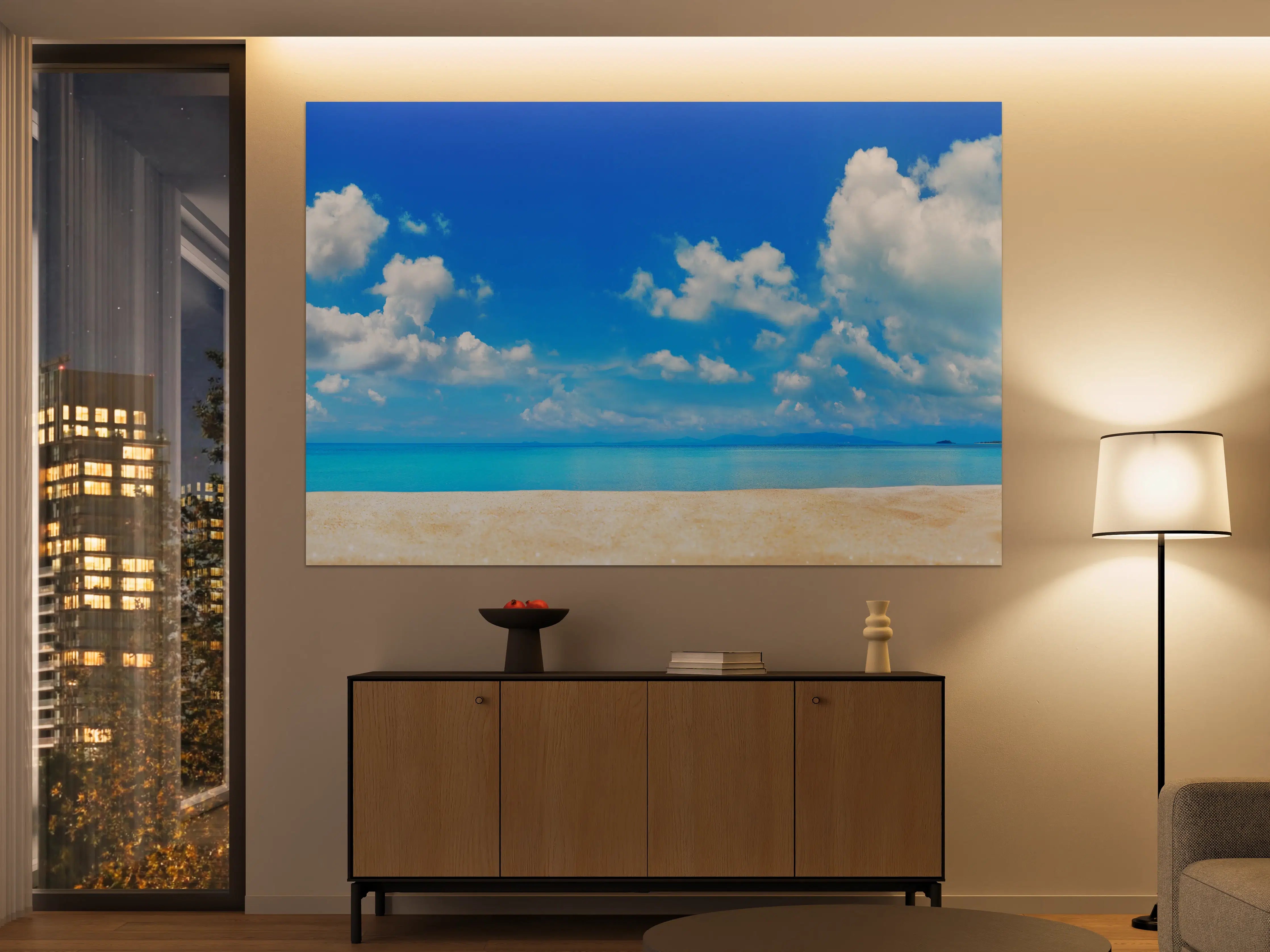 Große Wandbilder - Strandlandschaft unter blauem Himmel