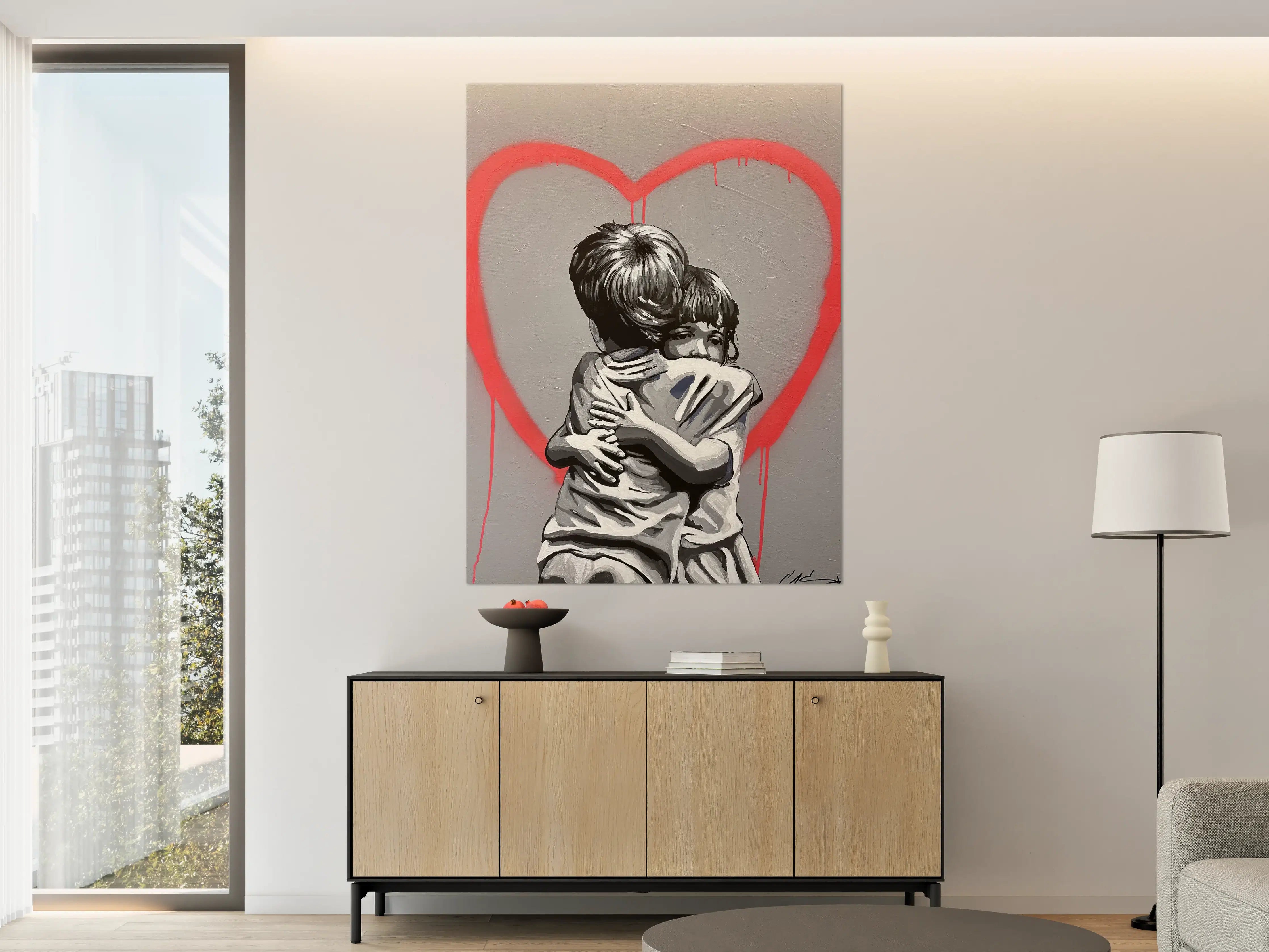 Große Wandbilder - Street Art Graffiti mit Liebesmotiv