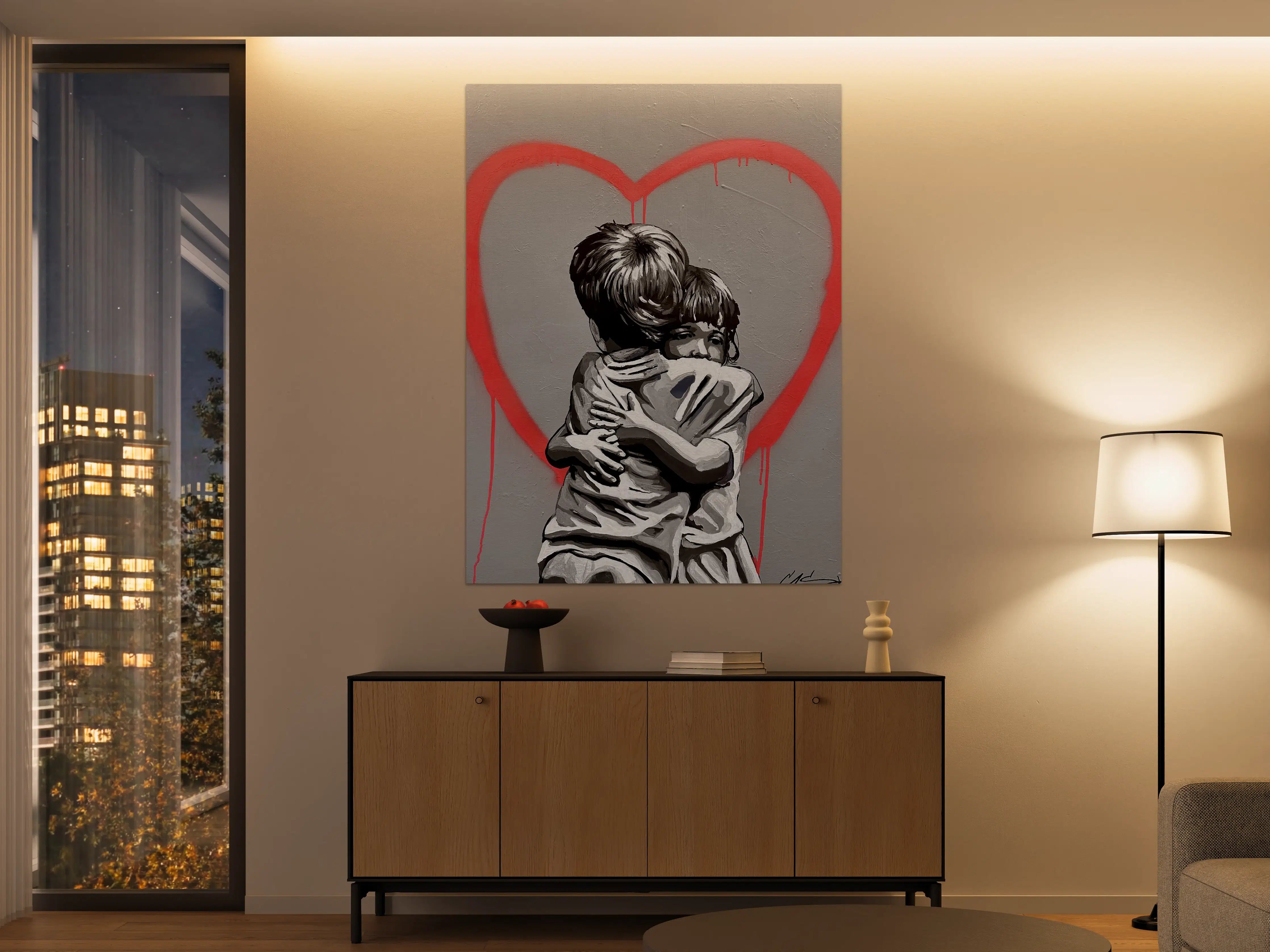 Große Wandbilder - Street Art Graffiti mit Liebesmotiv
