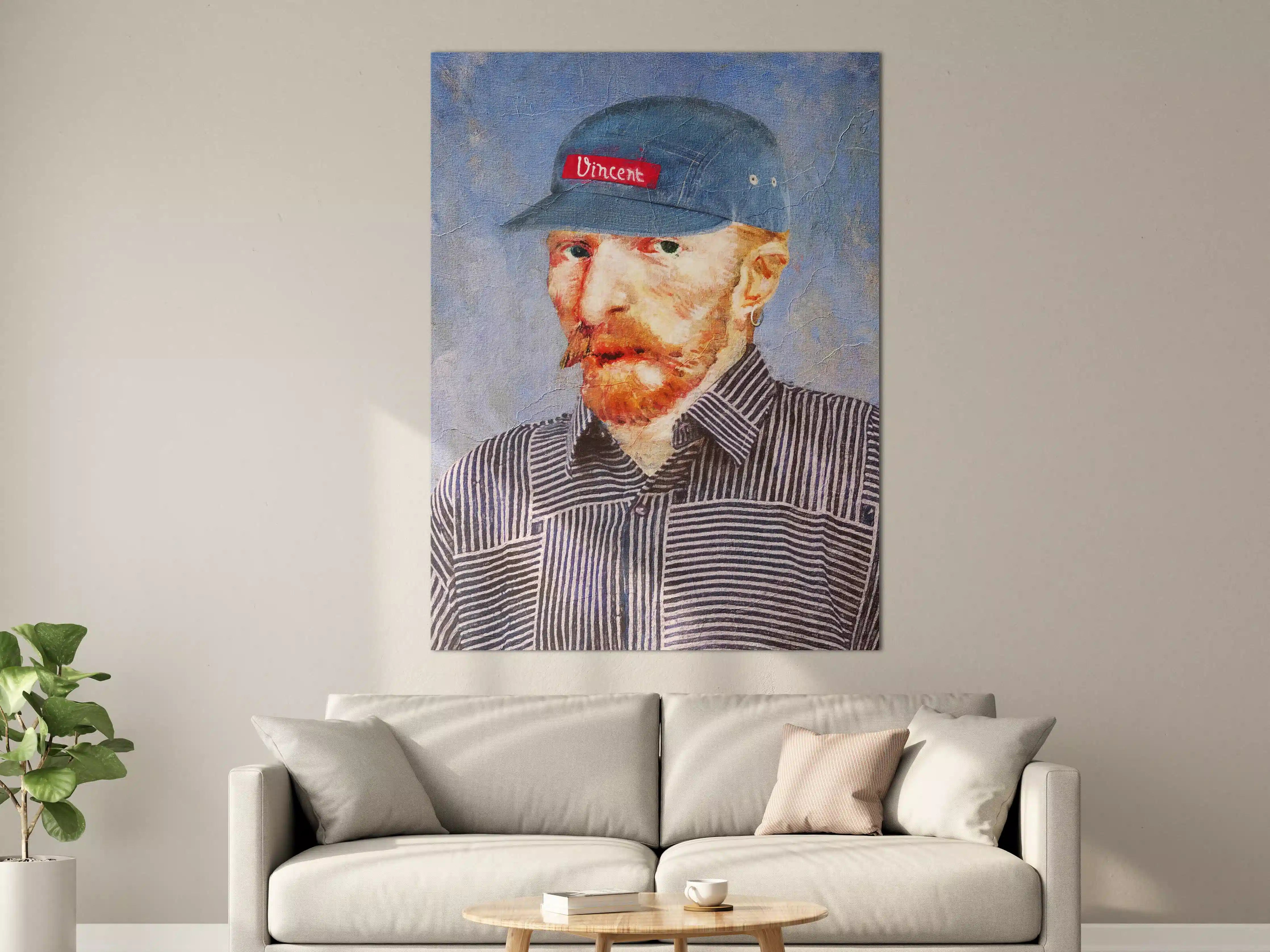 Große Wandbilder - Streetwear-Style Portrait mit Baseballkappe