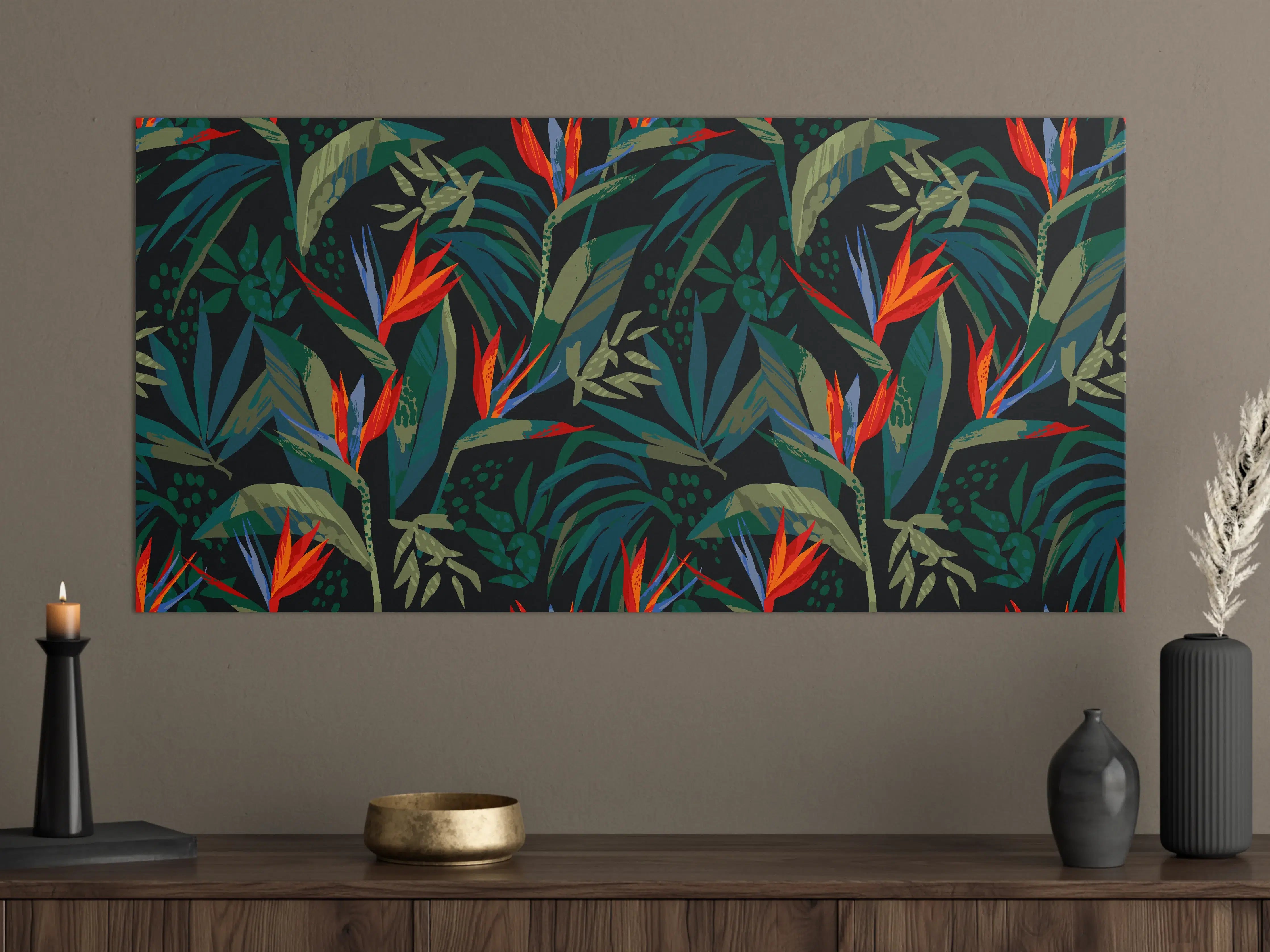 Große Wandbilder - Strelitzia Tropenwald-Motiv