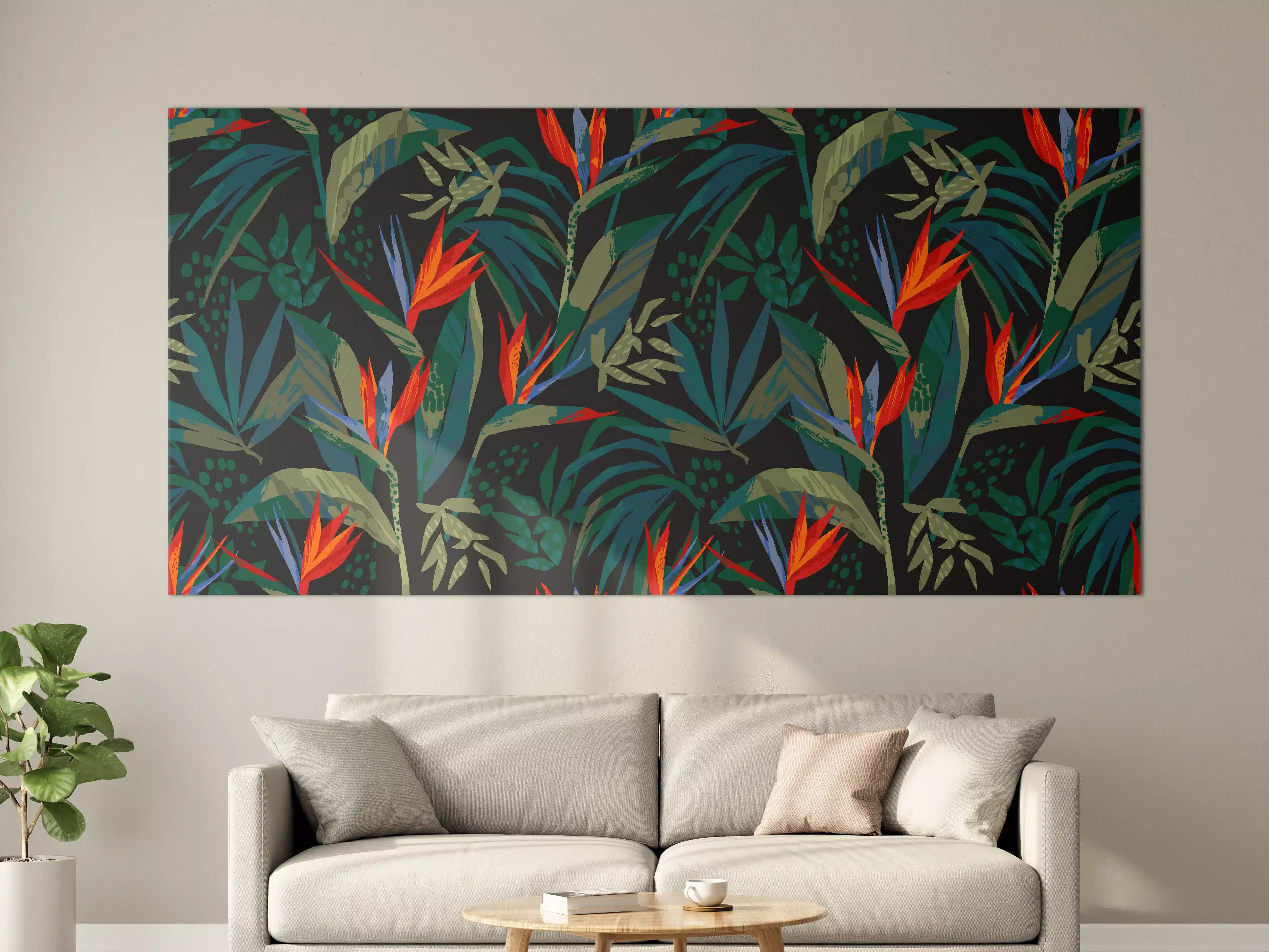 Große Wandbilder - Strelitzia Tropenwald-Motiv