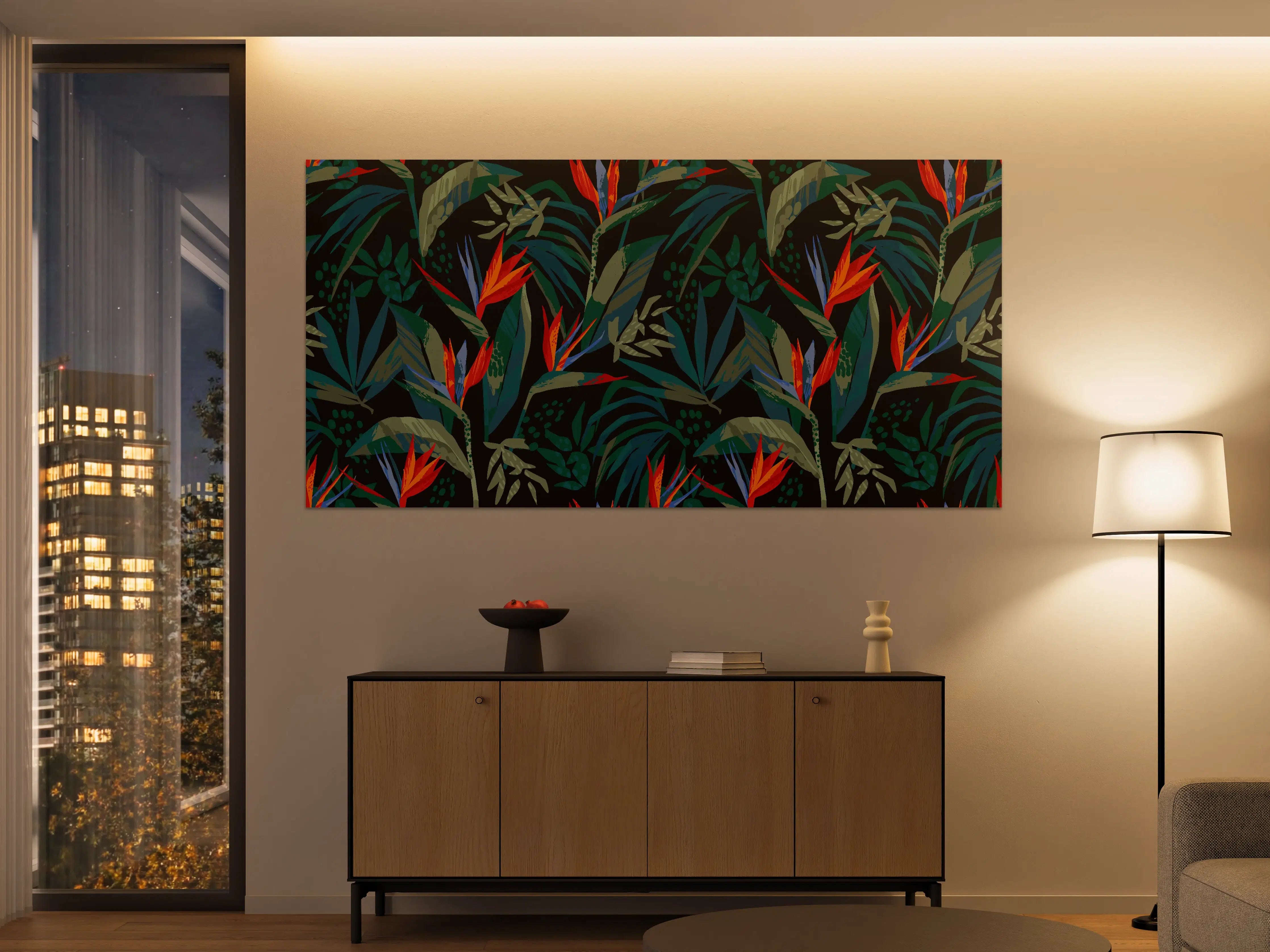 Große Wandbilder - Strelitzia Tropenwald-Motiv