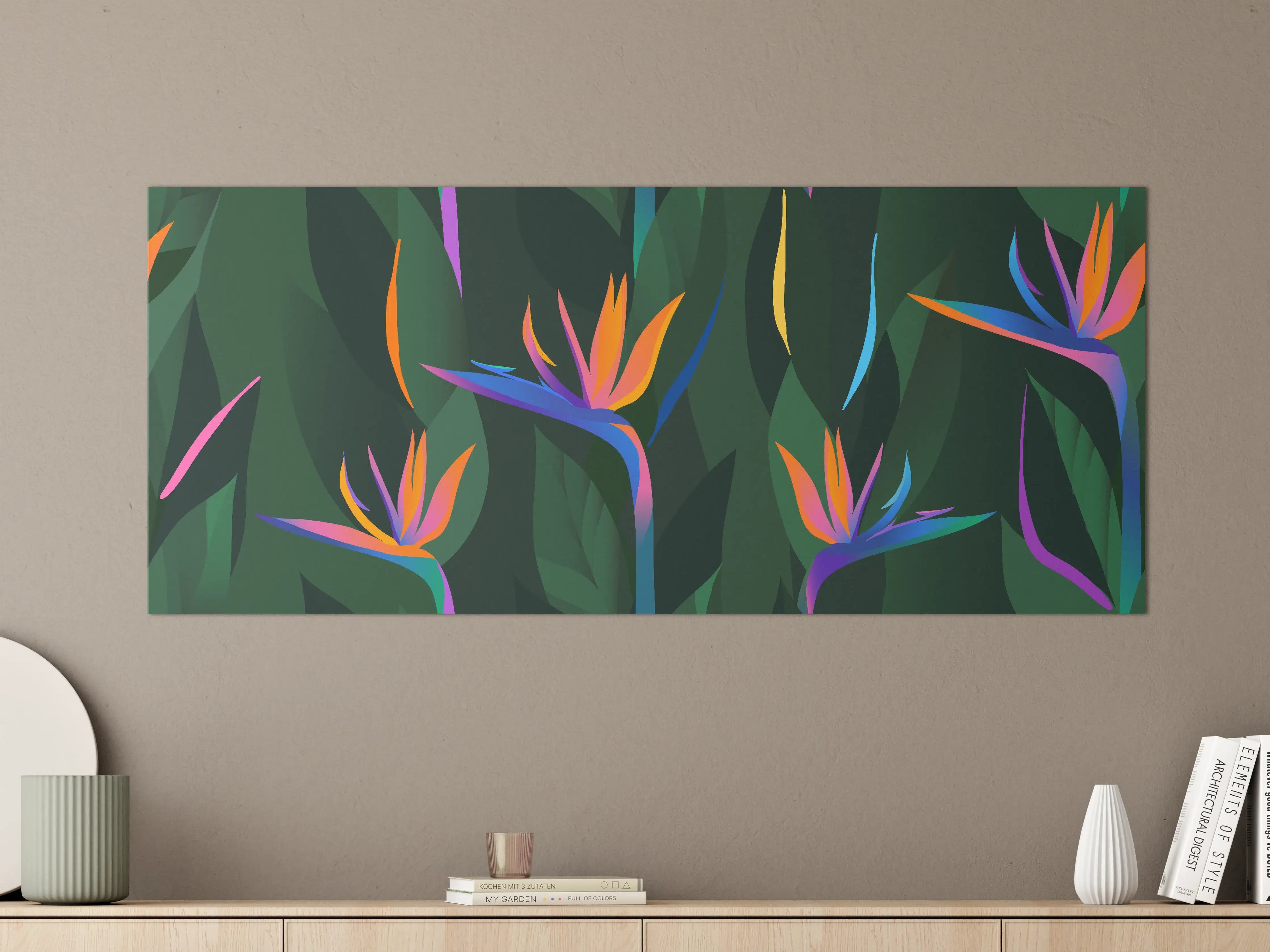 Große Wandbilder - Strelitzia Tropic Grün-Orange