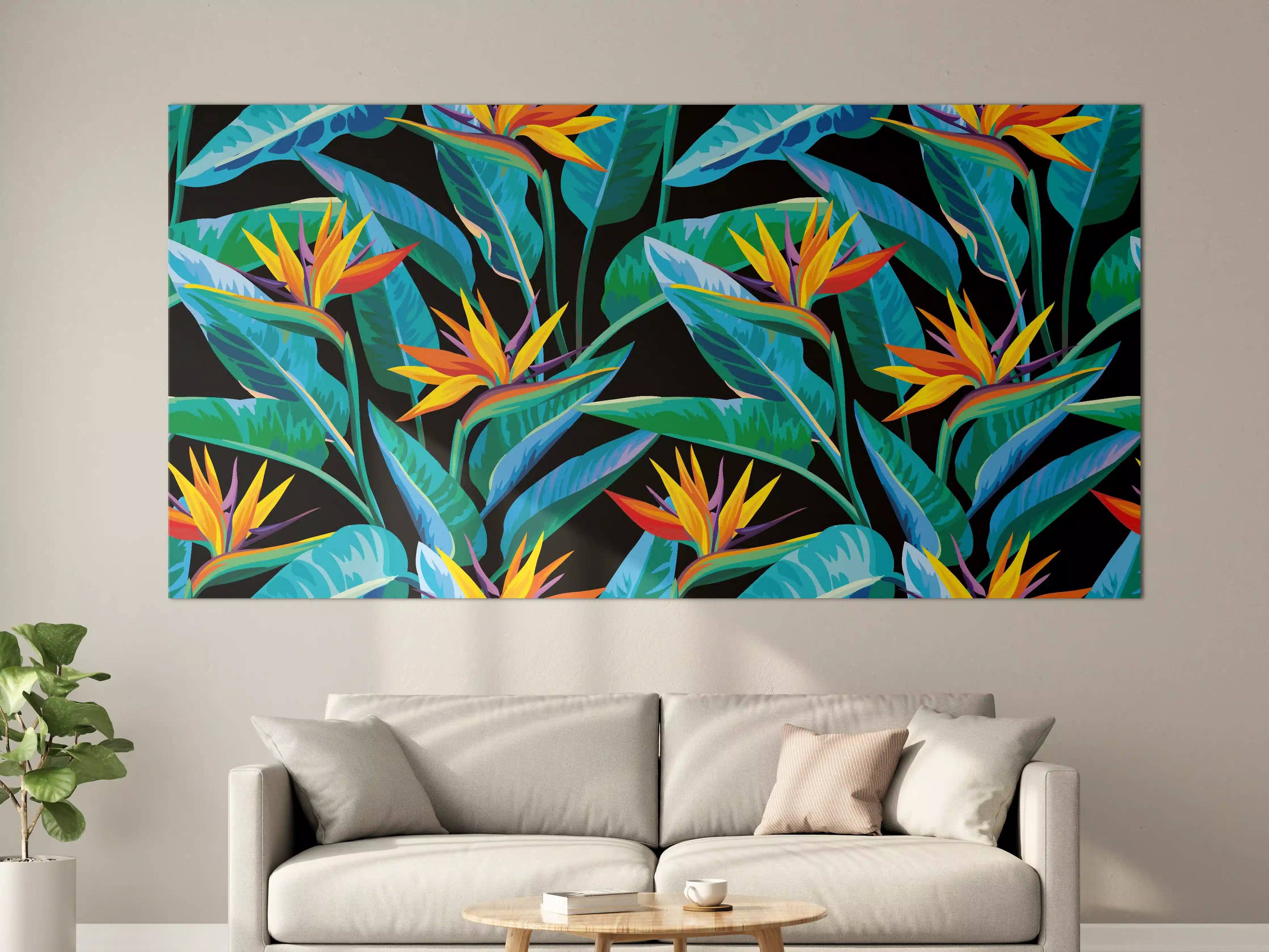 Große Wandbilder - Strelitzia Tropic Schwarz-Exotik