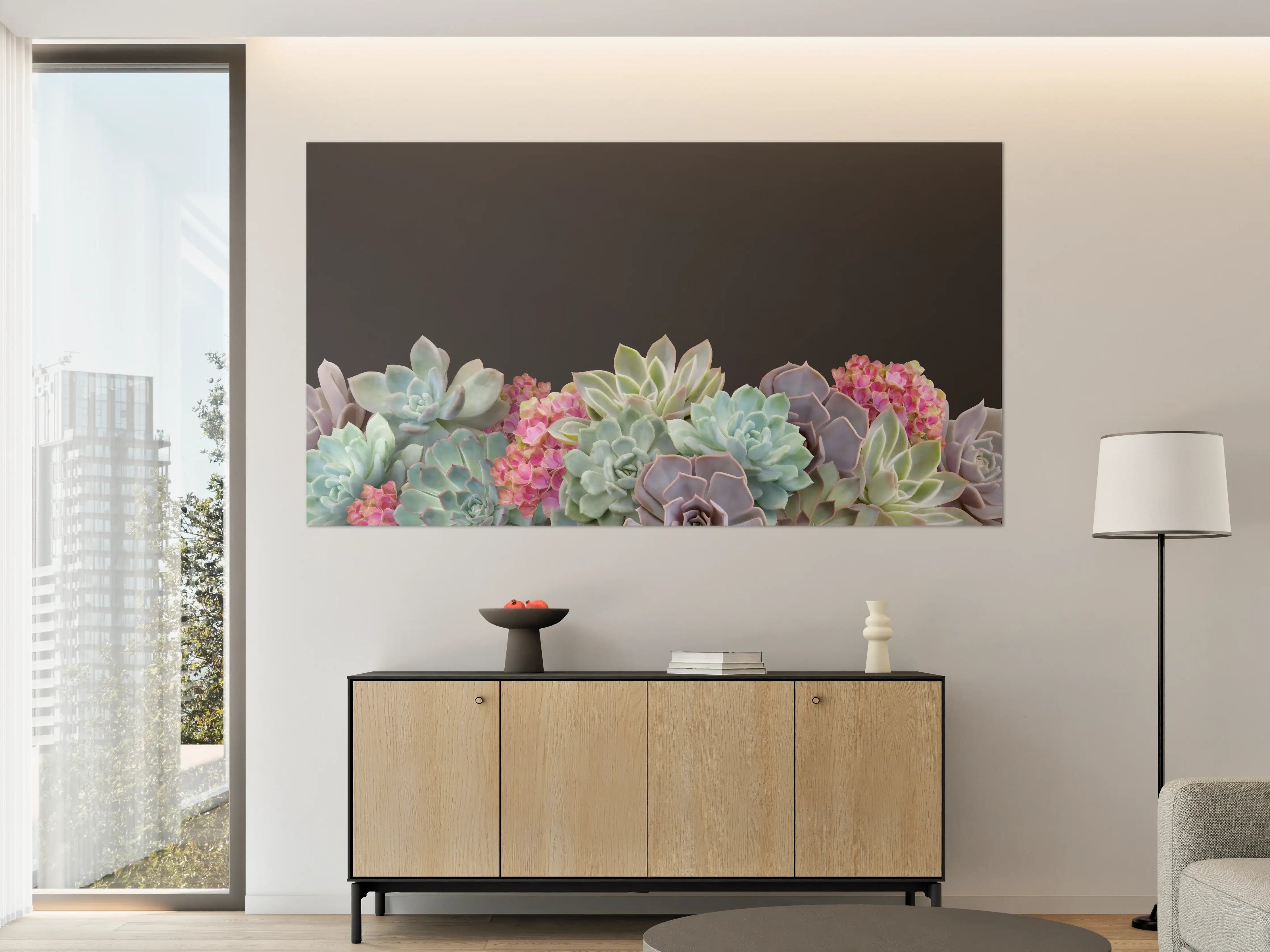 Große Wandbilder - Sukkulente Blumen - Bunt