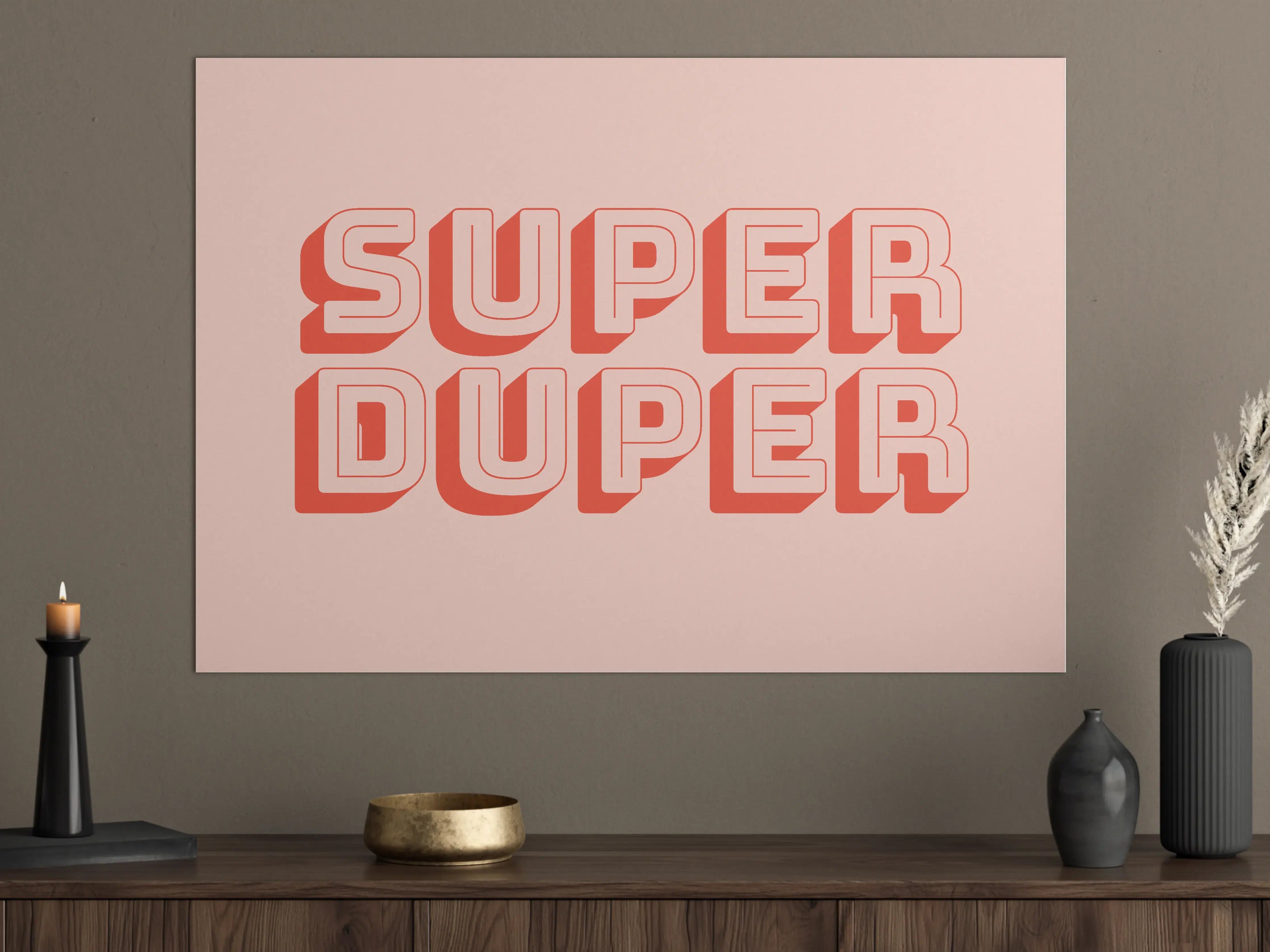 Große Wandbilder - Super Duper Retro Schriftzug