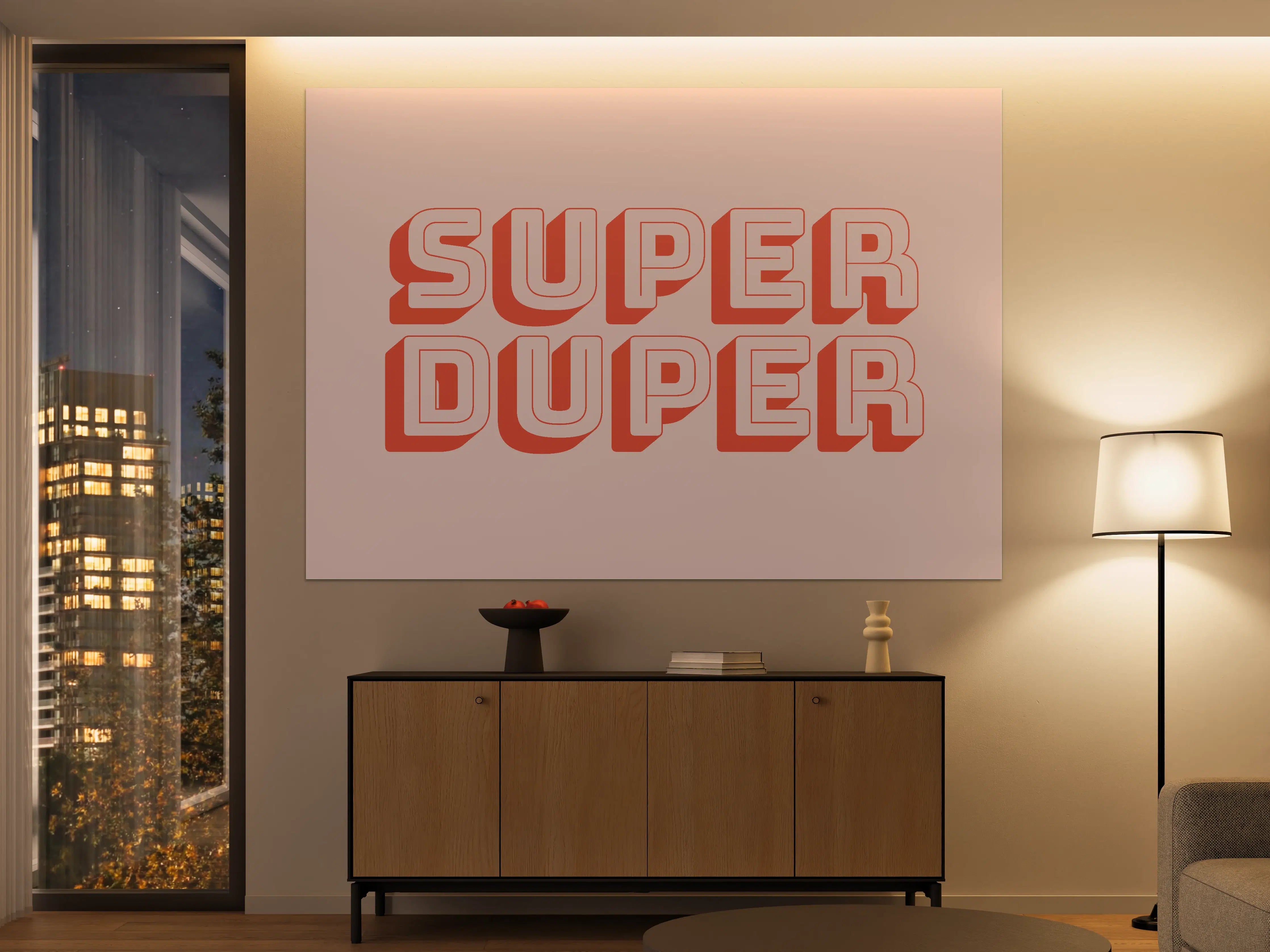 Große Wandbilder - Super Duper Retro Schriftzug