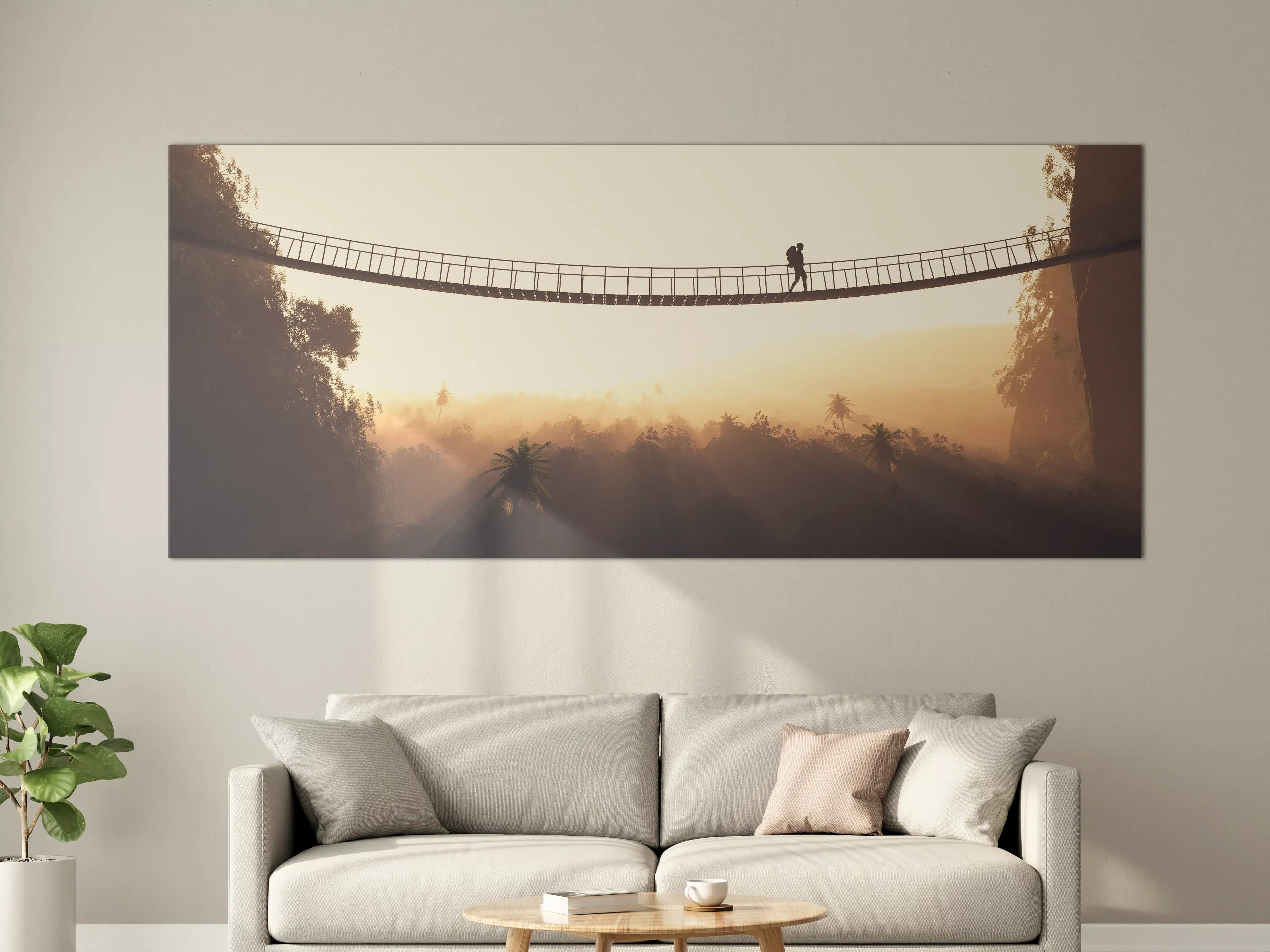 Große Wandbilder - Suspence Bridge at Sunset