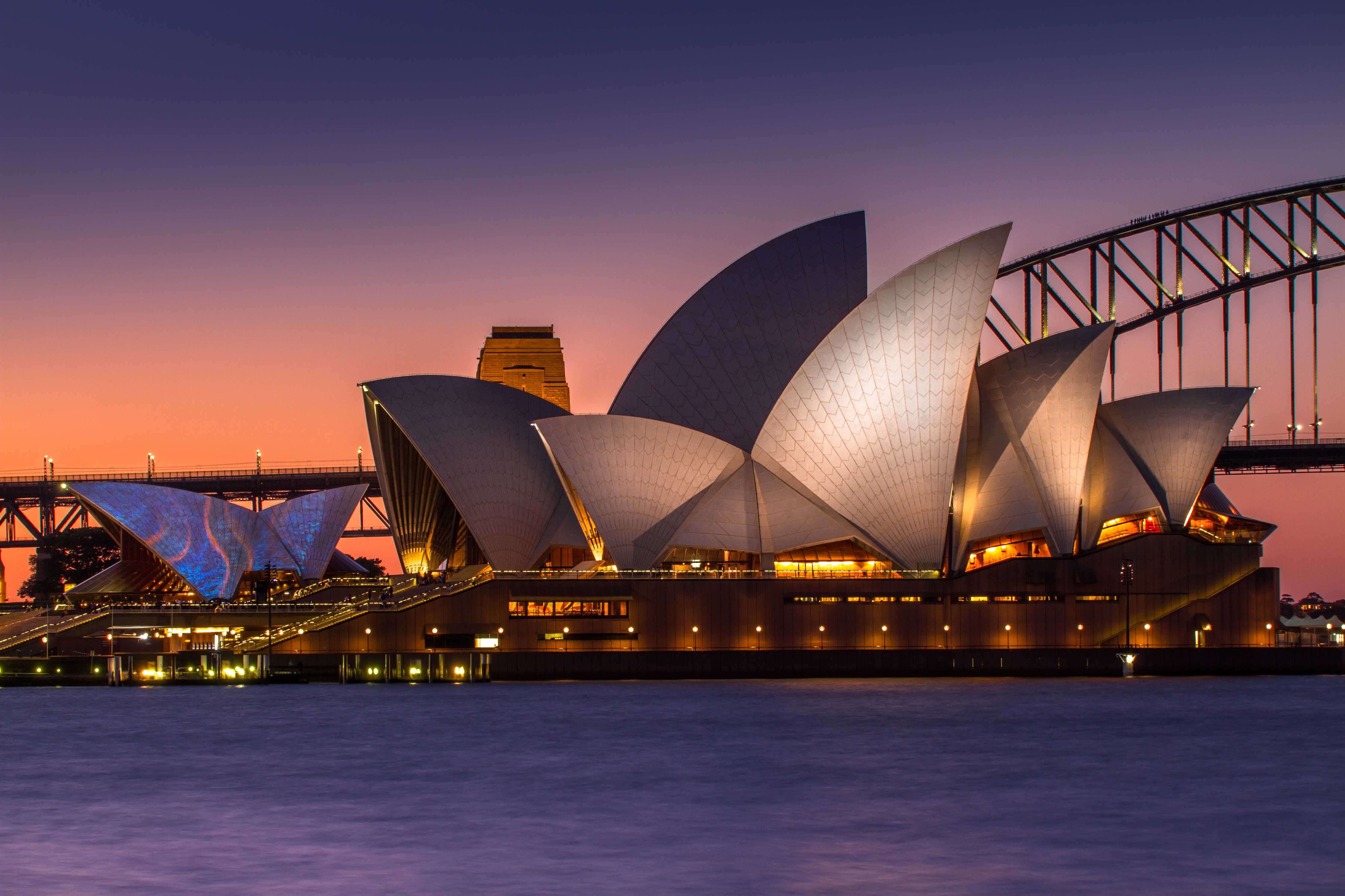 Große Wandbilder-Sydney Opera House bei Sonnenuntergang