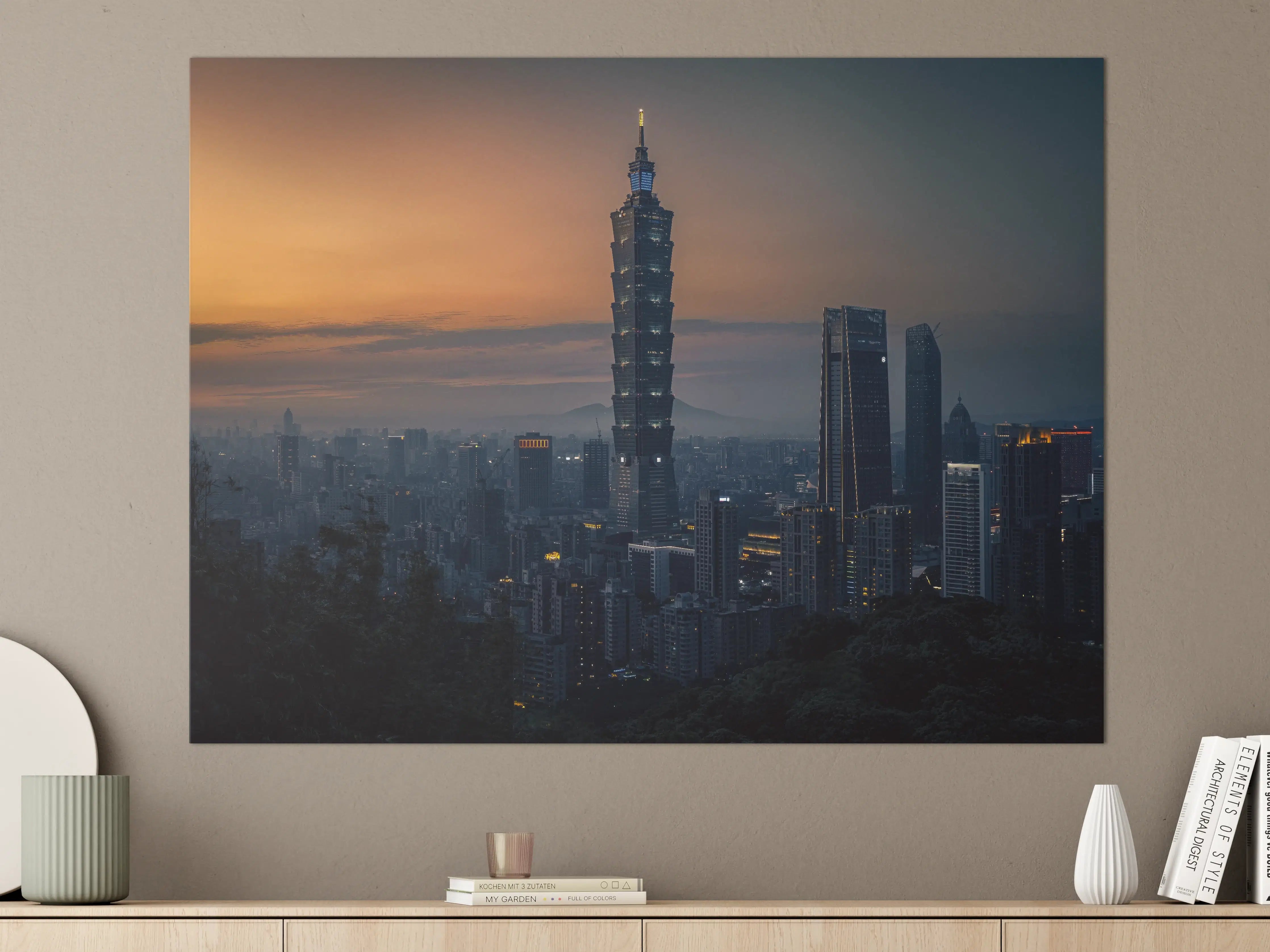 Große Wandbilder - Taipei 101 bei Sonnenuntergang