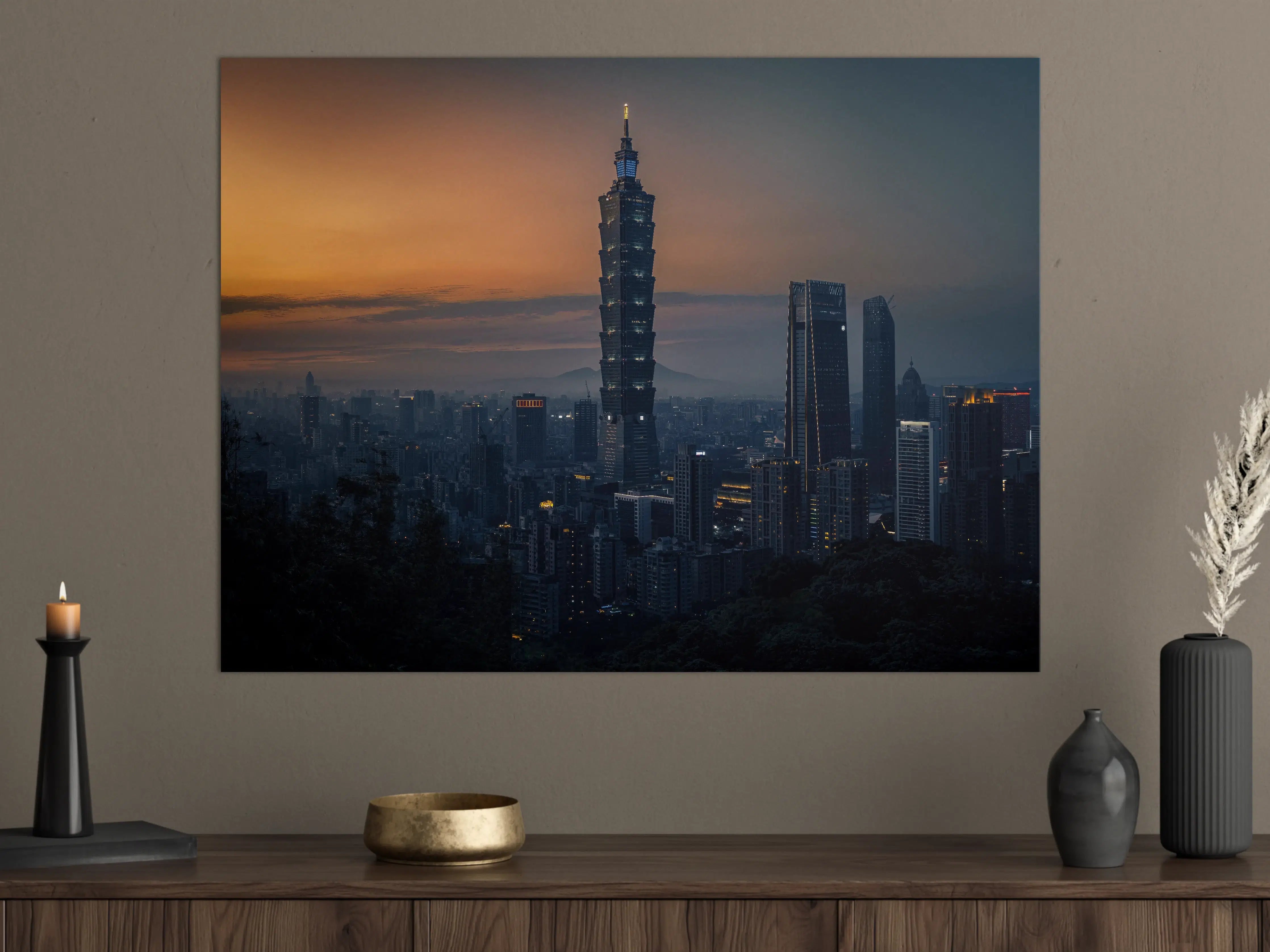 Große Wandbilder - Taipei 101 bei Sonnenuntergang
