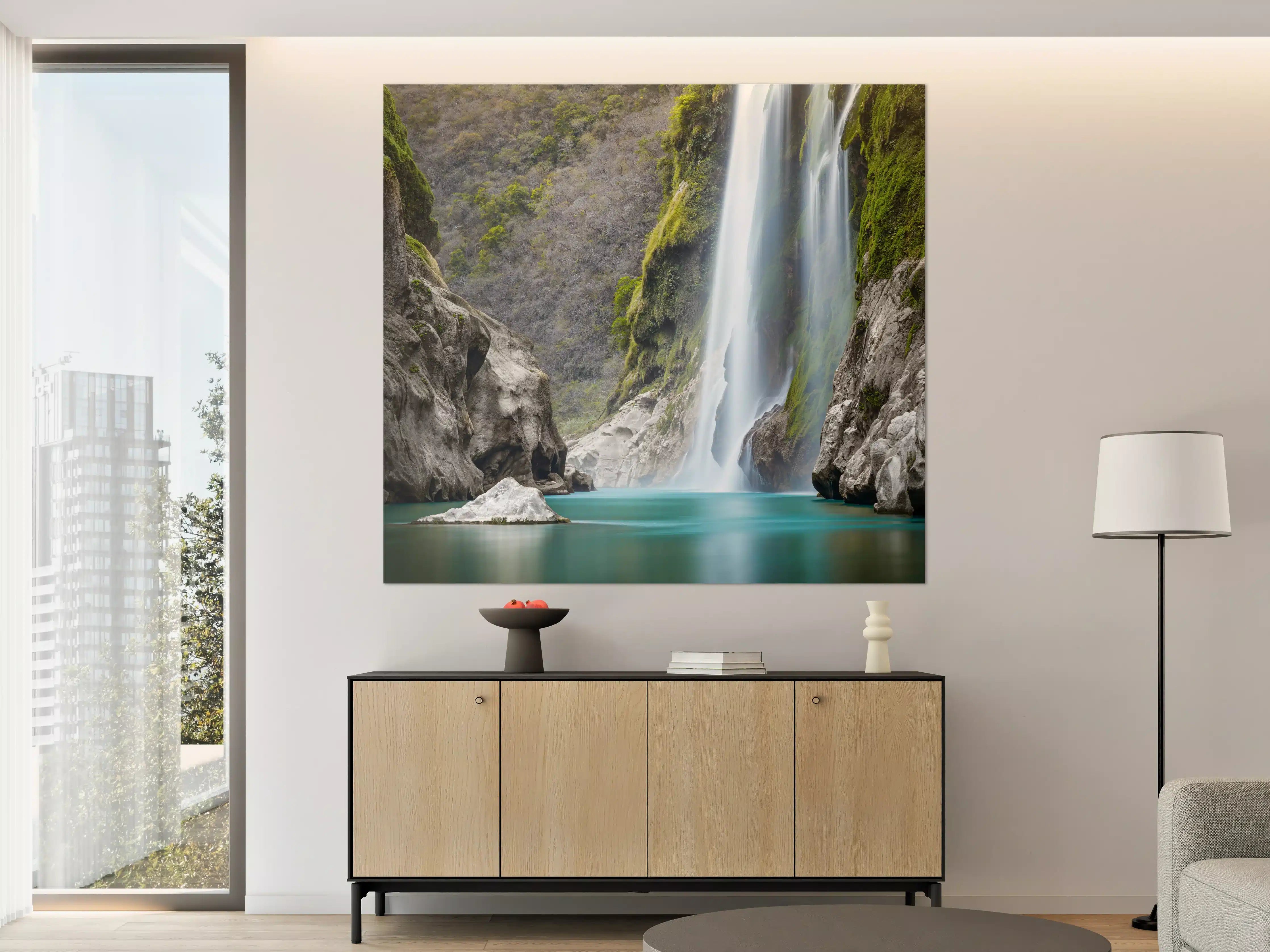 Große Wandbilder - Tamul-Wasserfall am Fluss Tampaon