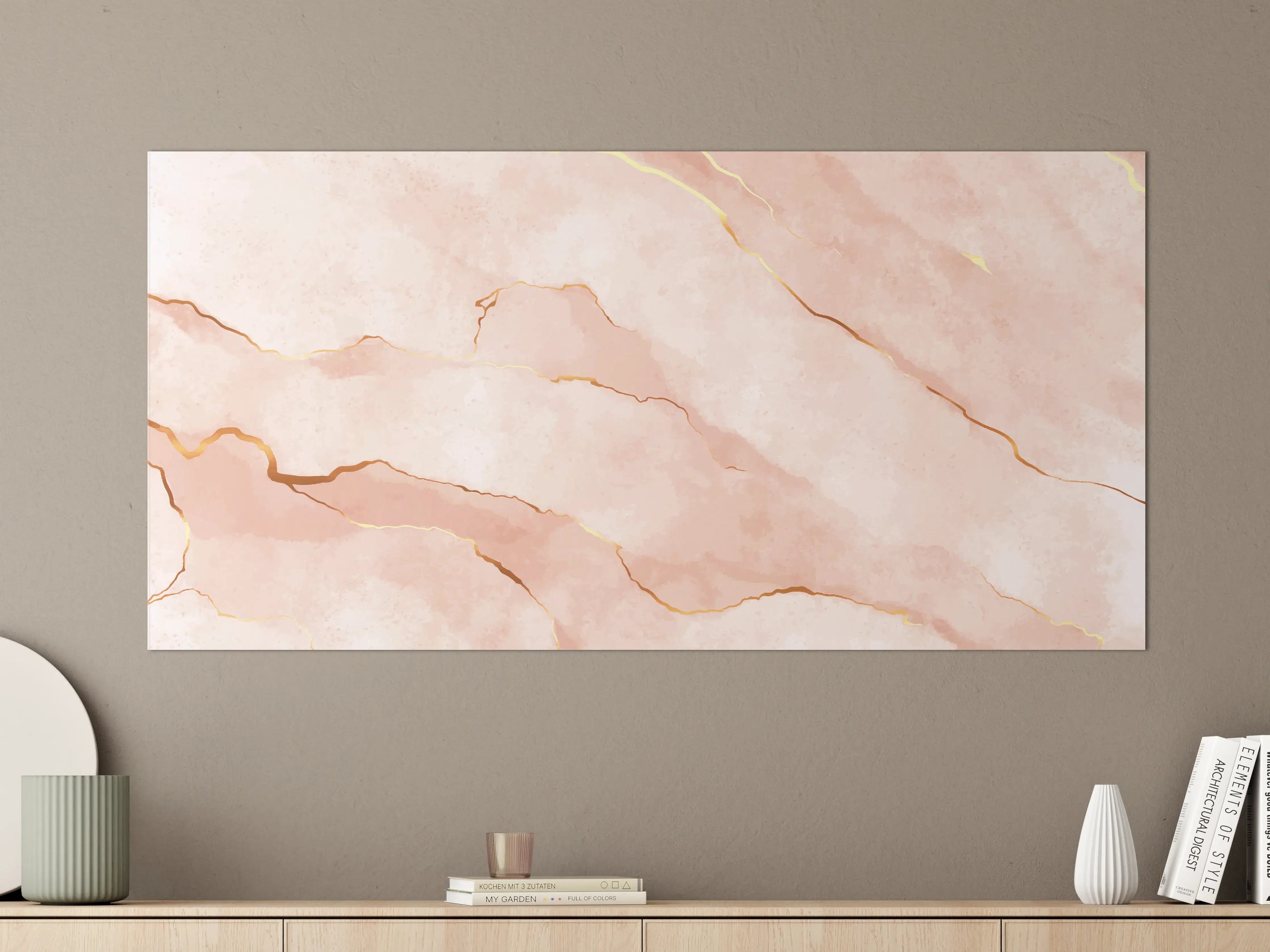 Große Wandbilder - Textur in Roségold - Marmor