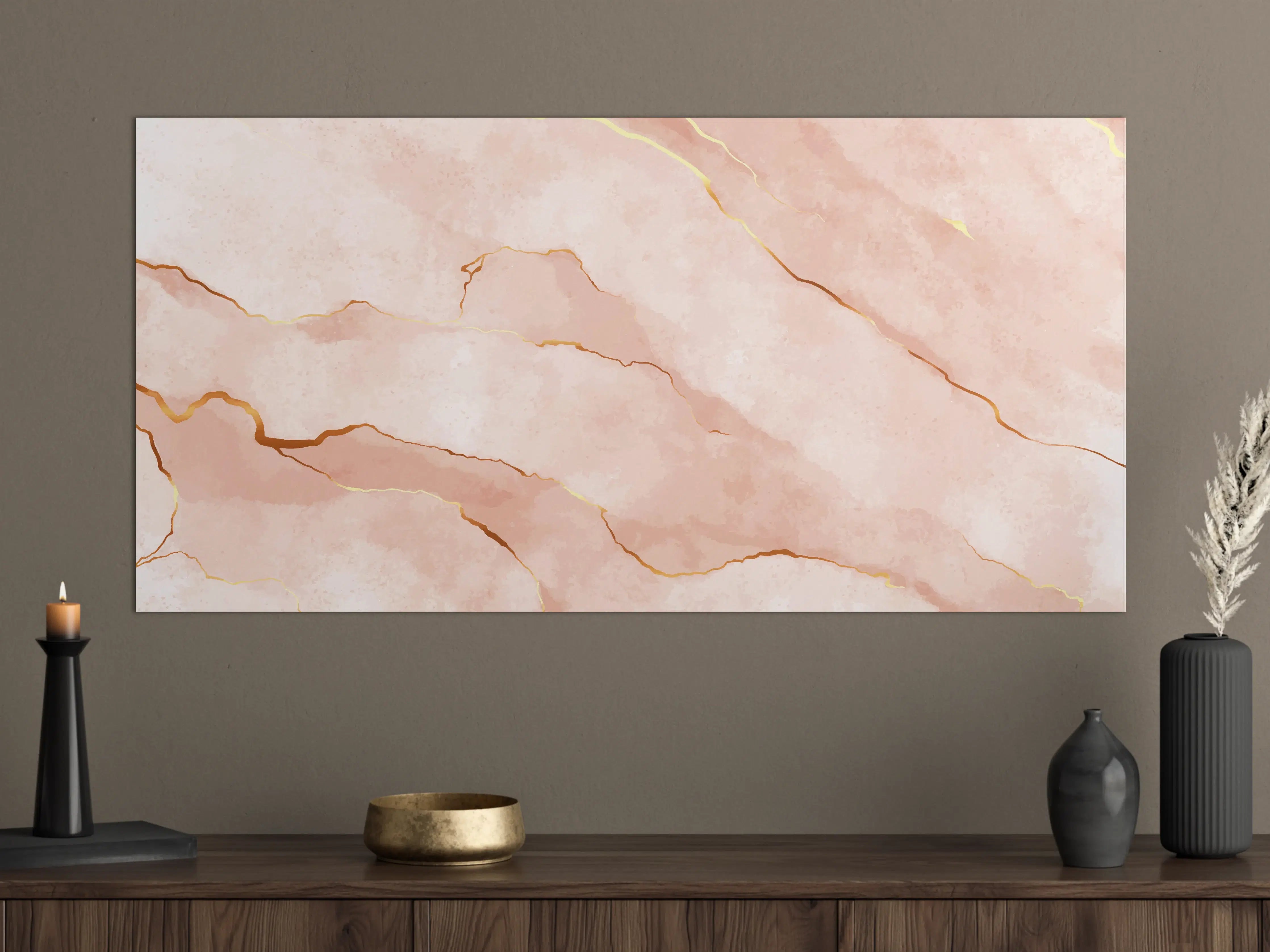 Große Wandbilder - Textur in Roségold - Marmor
