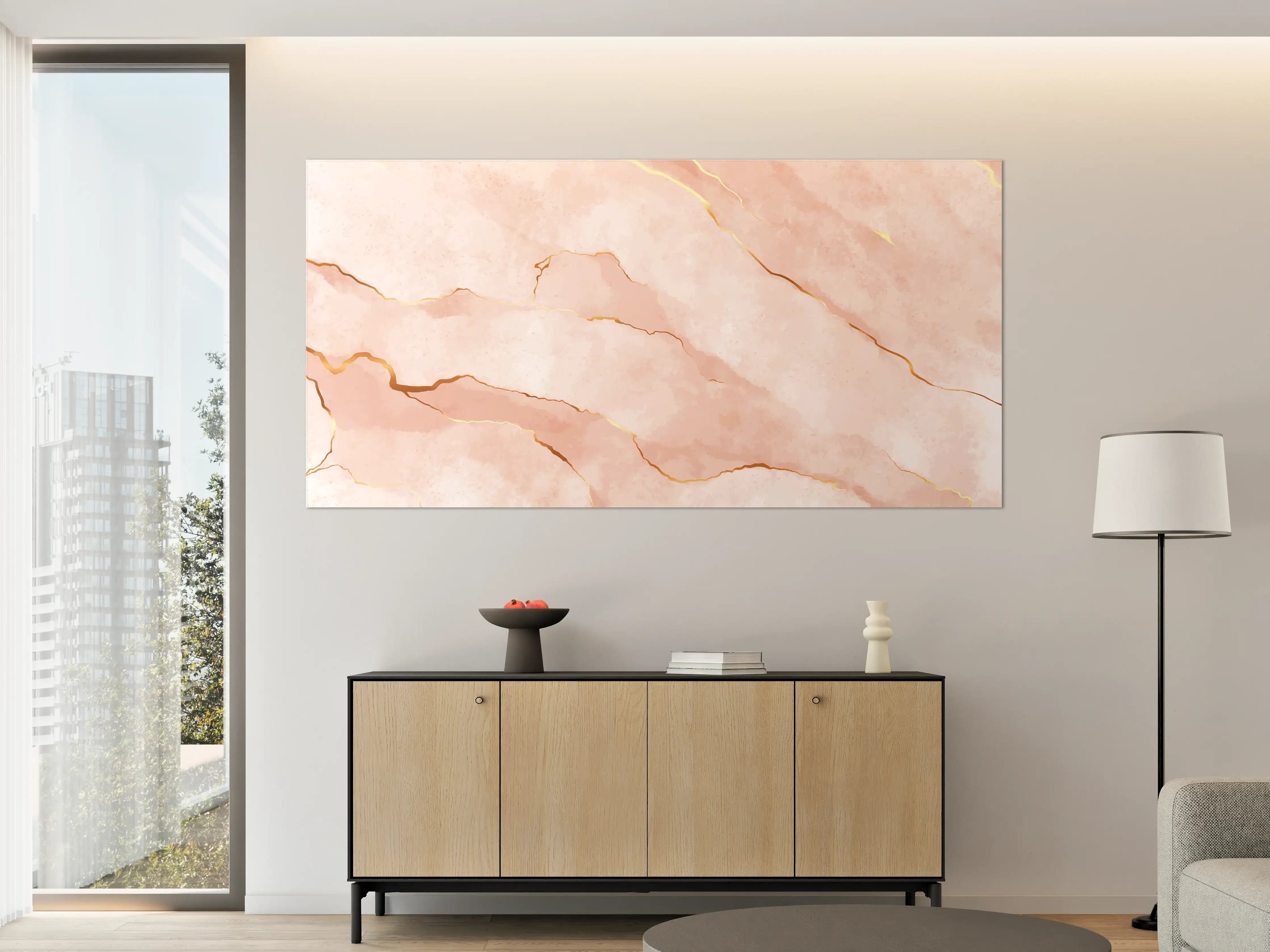 Große Wandbilder - Textur in Roségold - Marmor