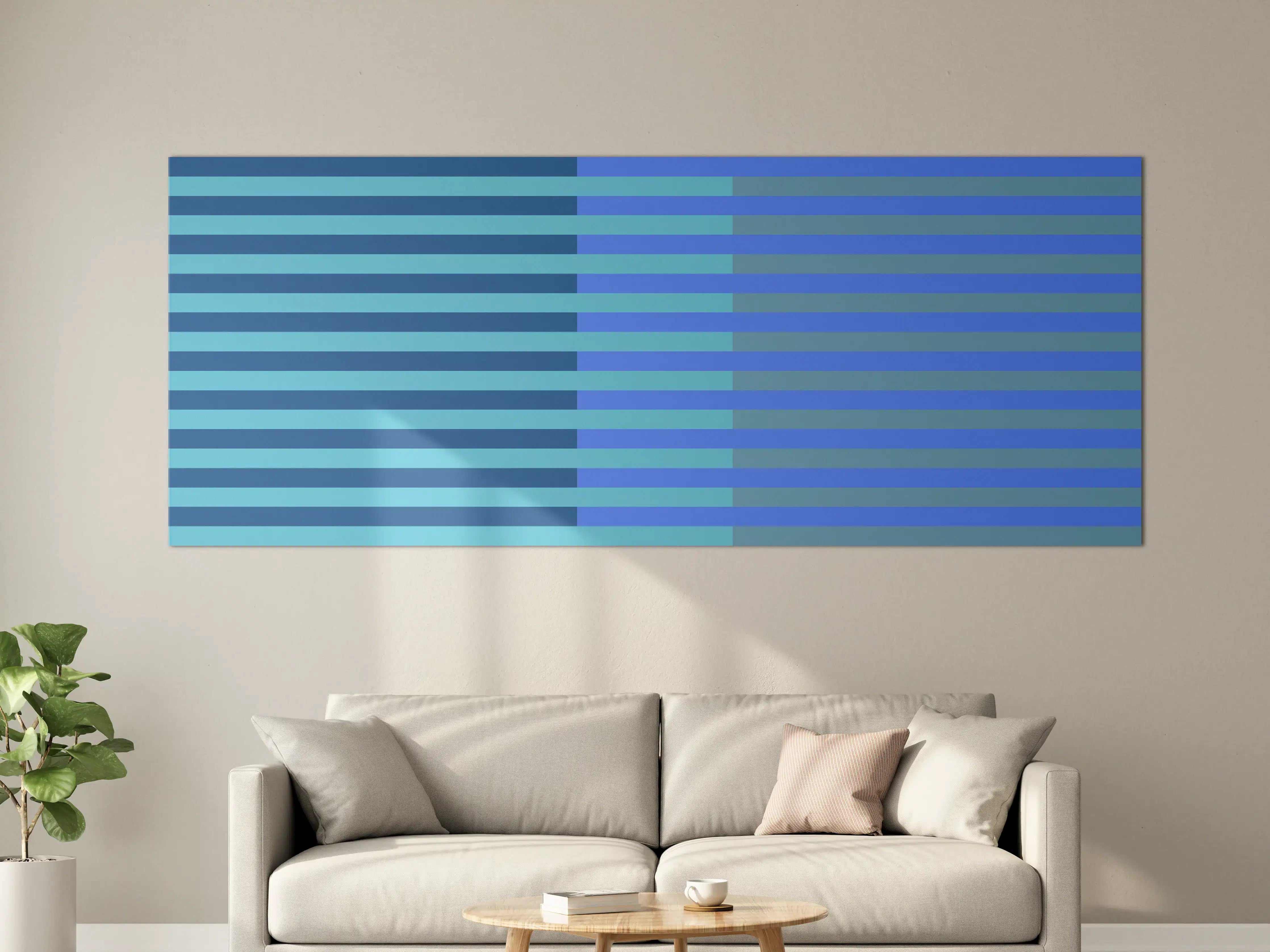 Große Wandbilder - The Blues - Multy Stripes - Cornflower