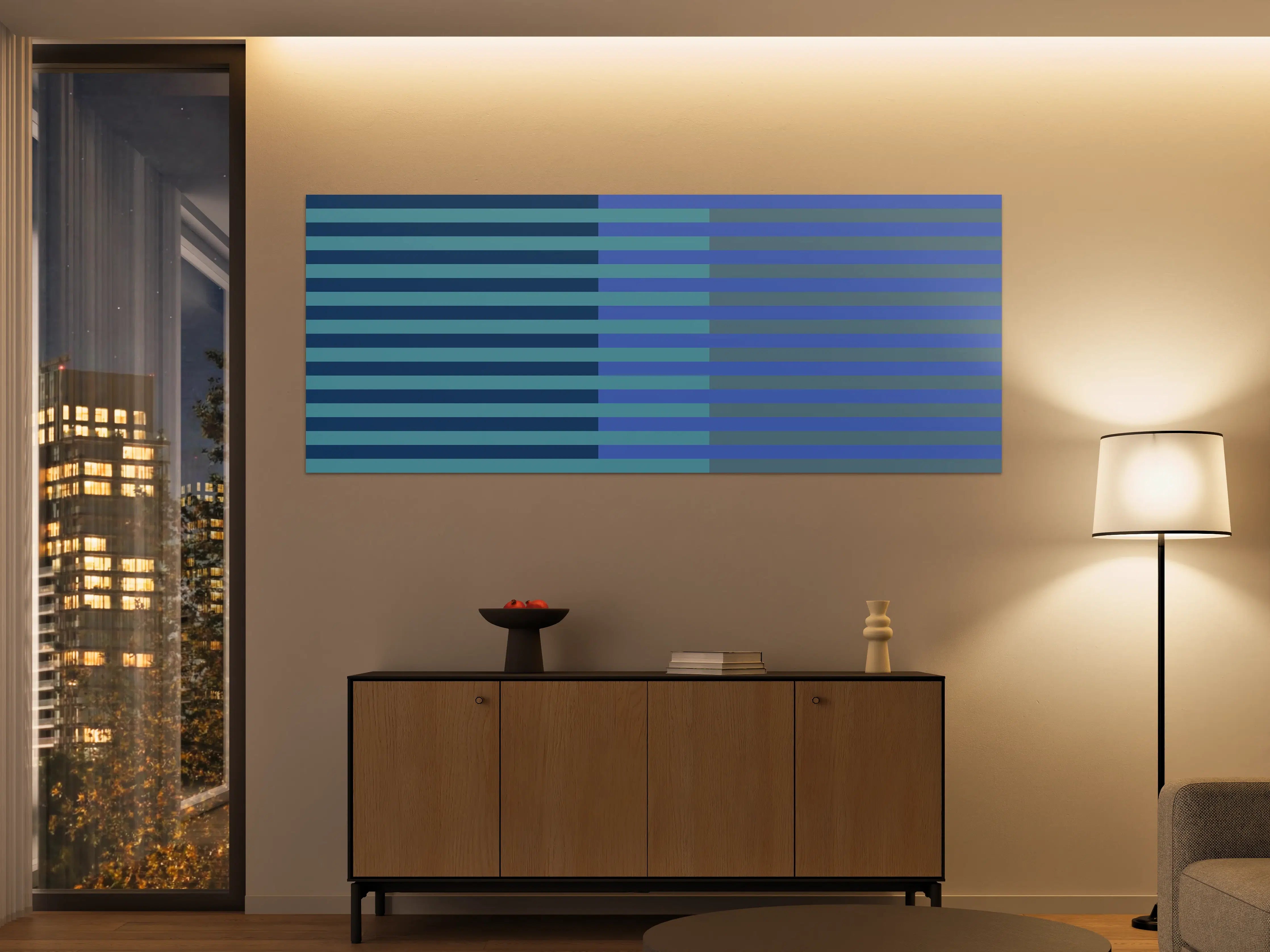 Große Wandbilder - The Blues - Multy Stripes - Cornflower