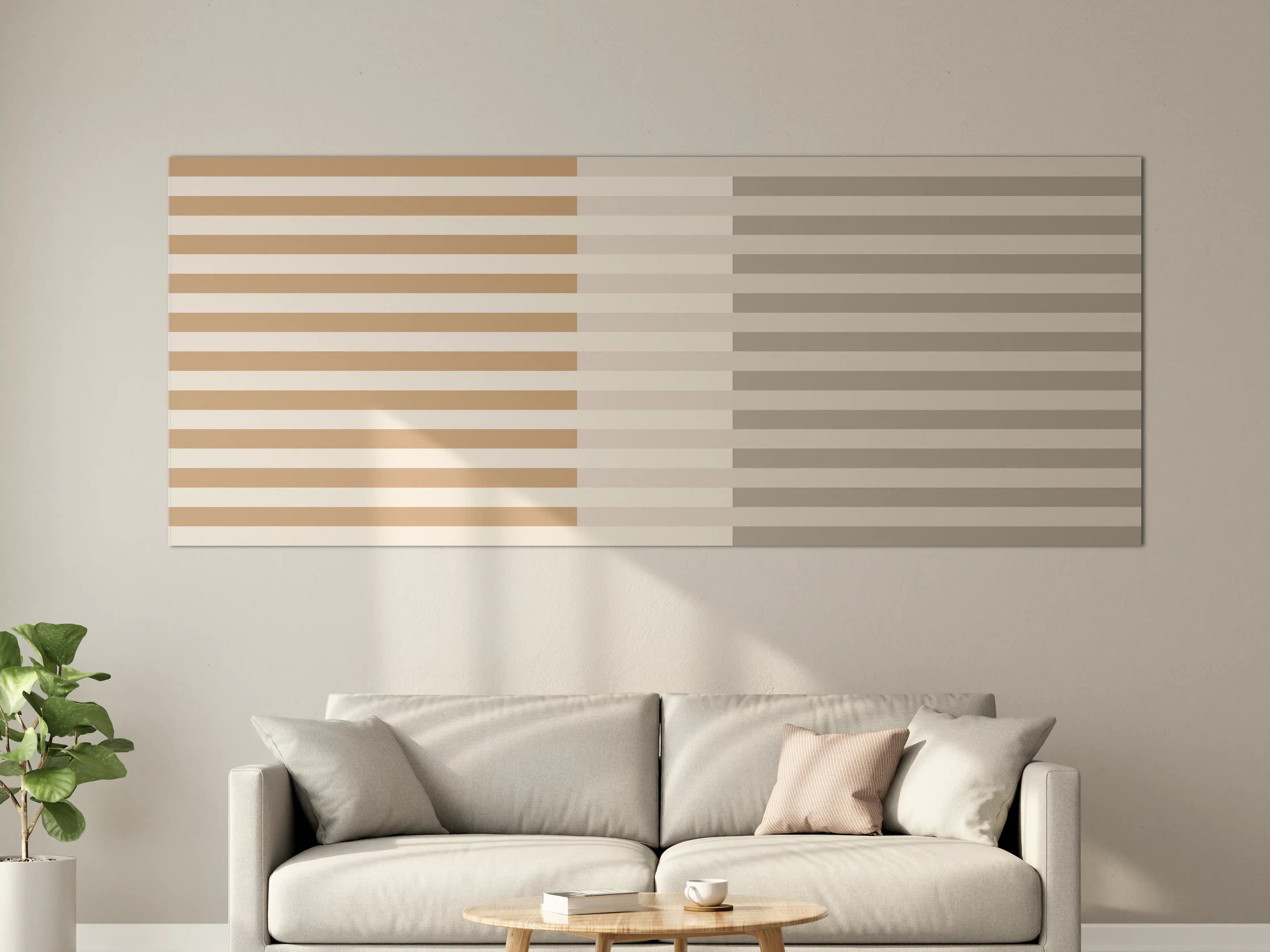 Große Wandbilder - The Nudes - Multy Stripes - Caramel