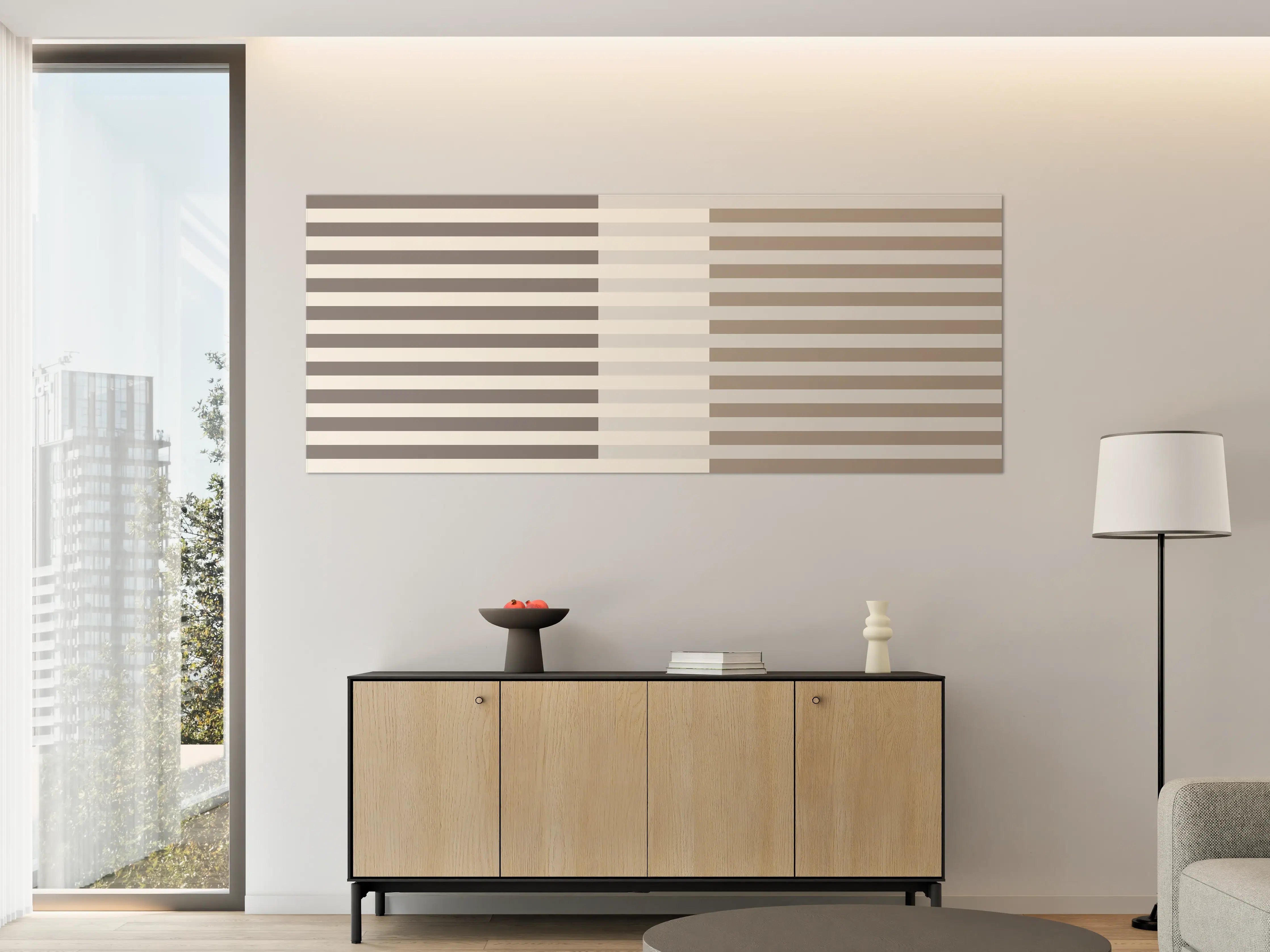Große Wandbilder - The Nudes - Multy Stripes - Fog