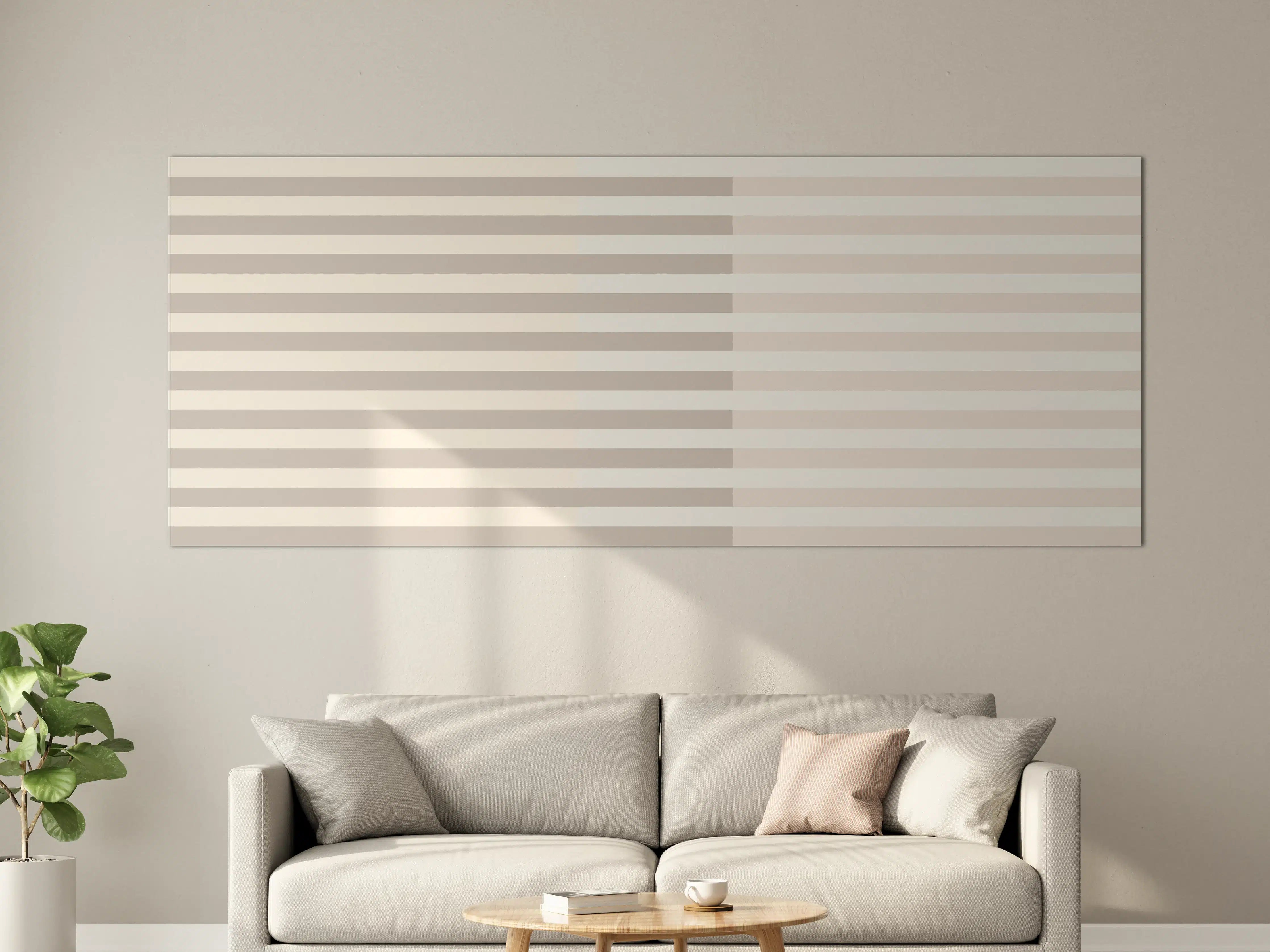 Große Wandbilder - The Nudes - Multy Stripes - Latte