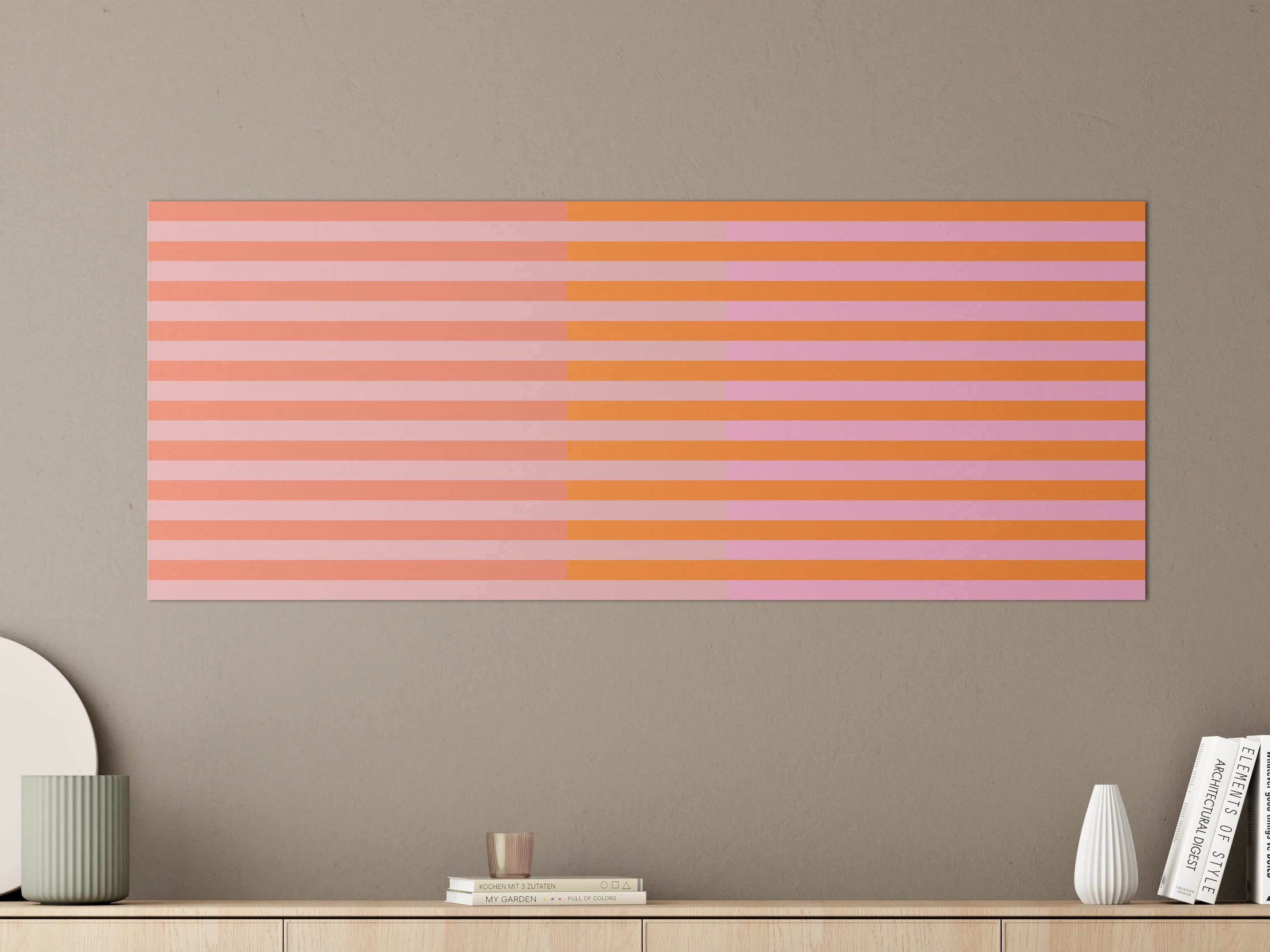 Große Wandbilder - The Oranges - Multy Stripes - Coral