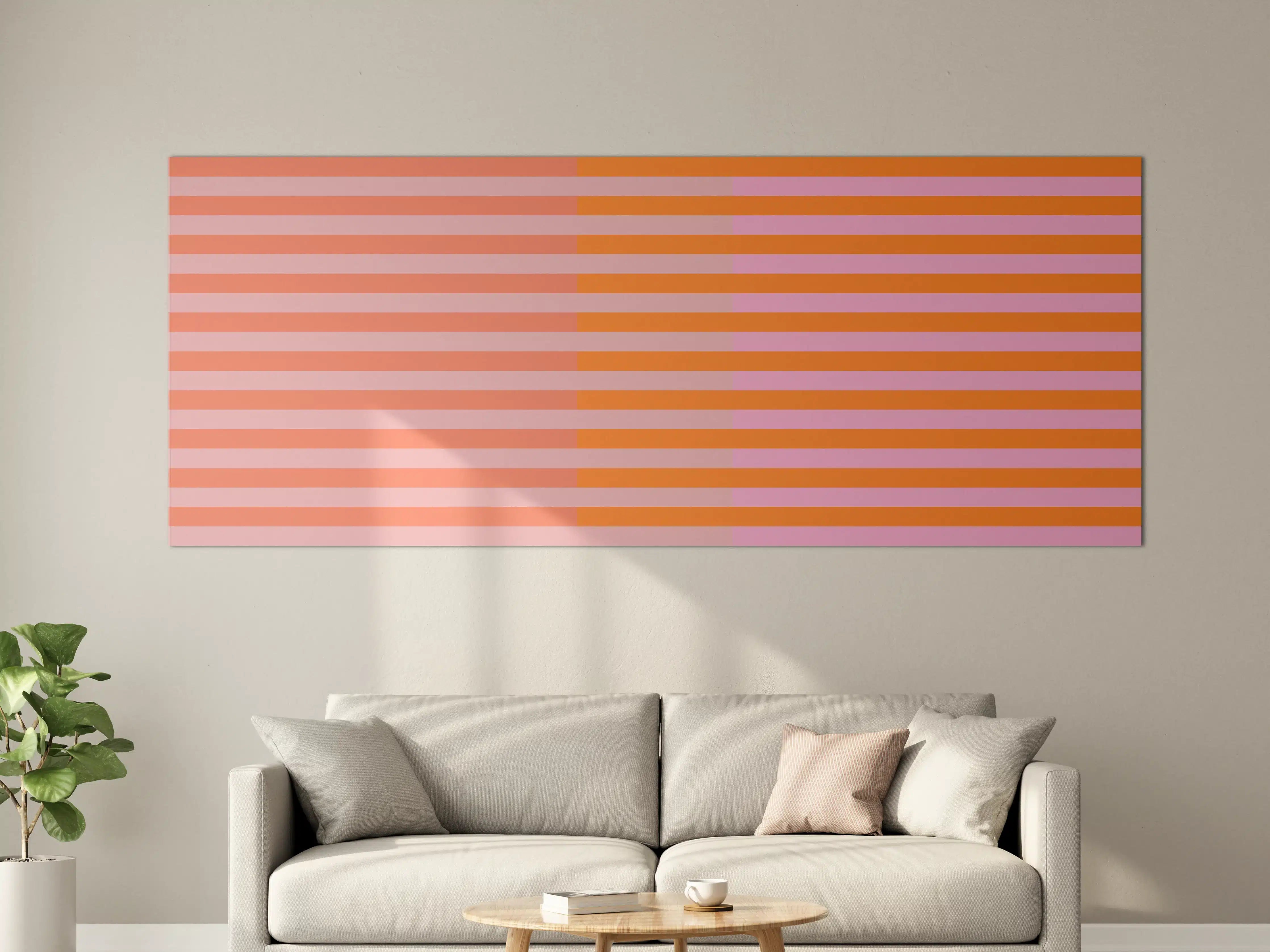 Große Wandbilder - The Oranges - Multy Stripes - Coral