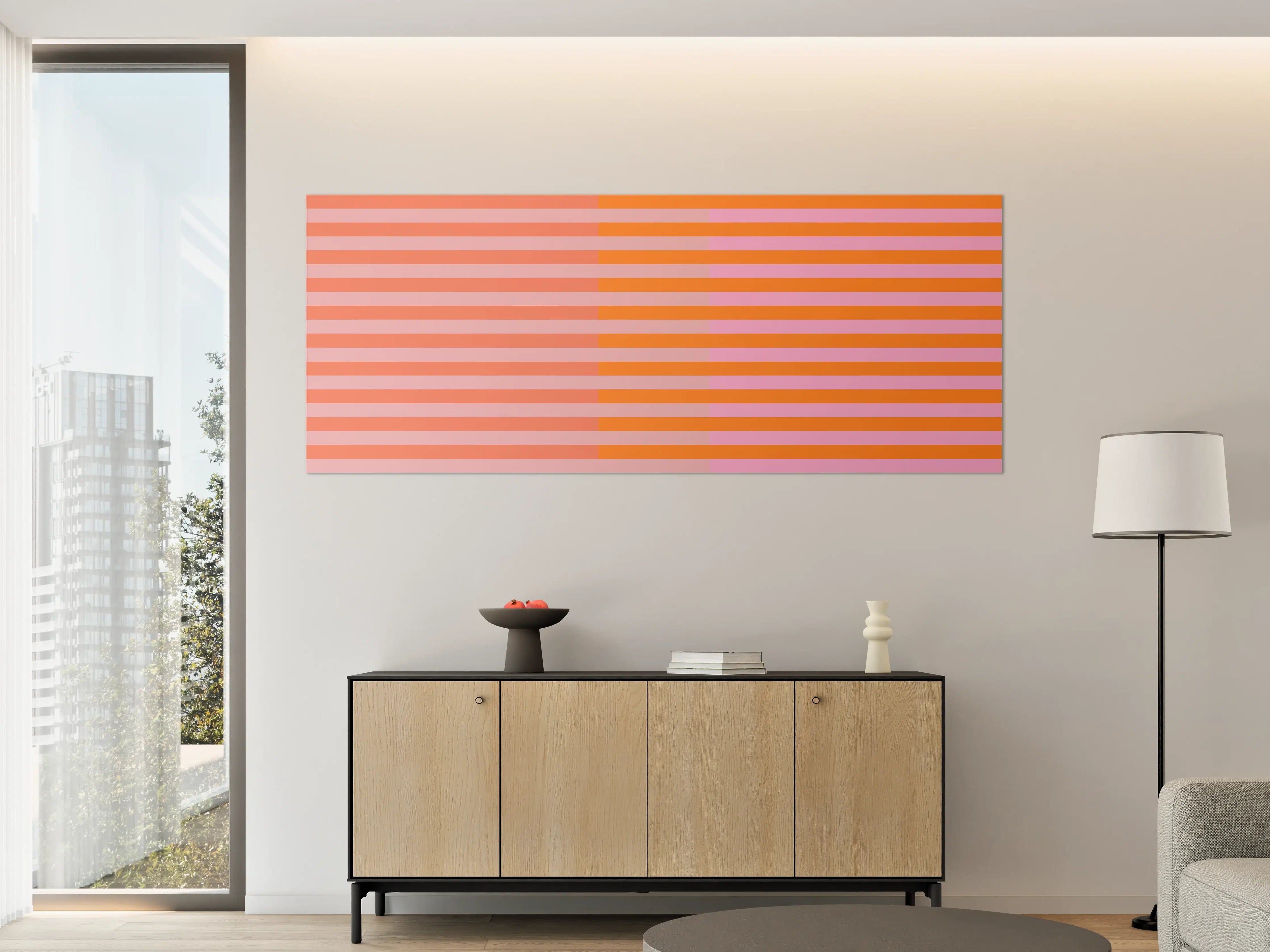 Große Wandbilder - The Oranges - Multy Stripes - Coral