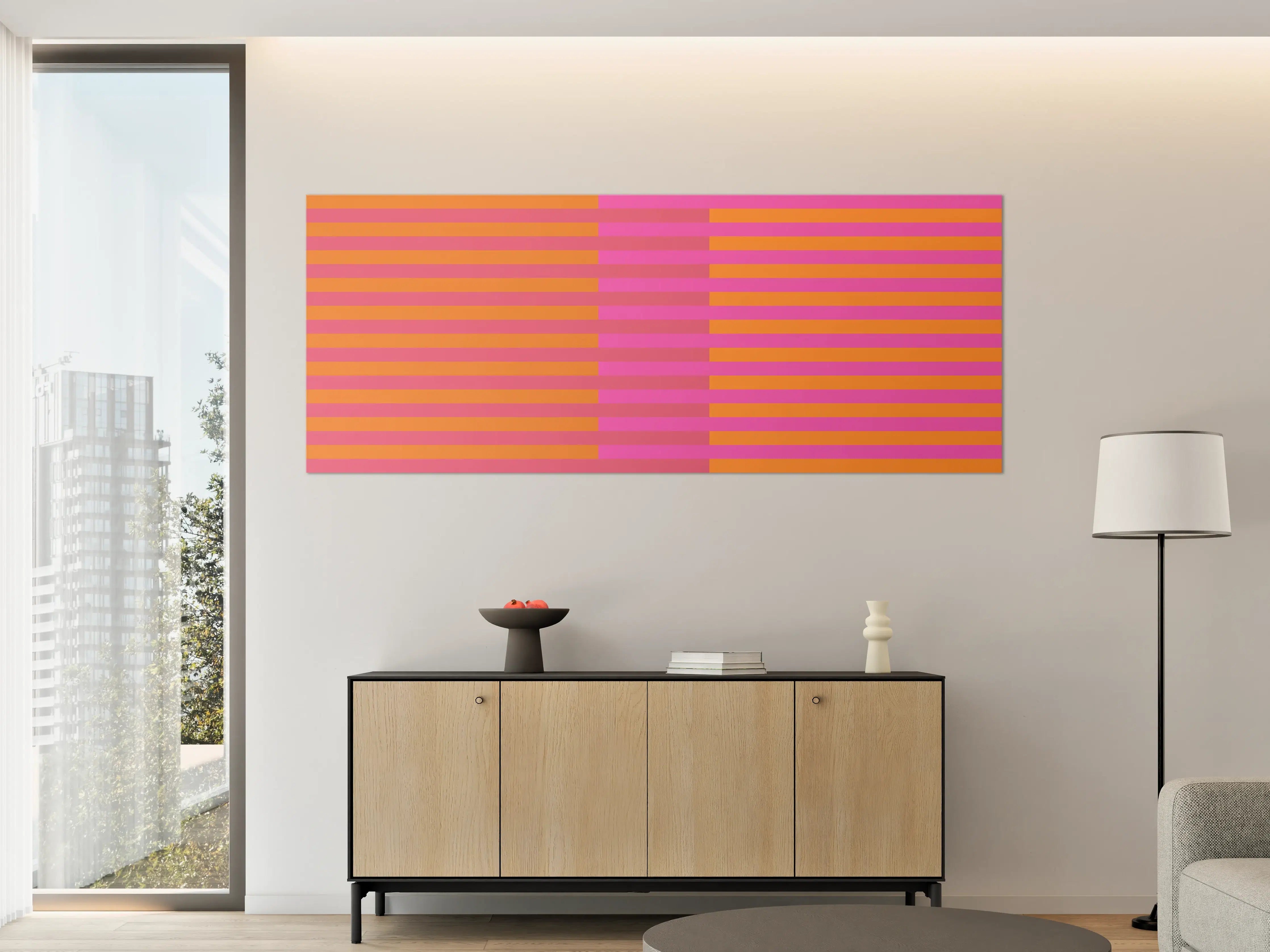 Große Wandbilder - The Oranges - Multy Stripes - Fuchsia
