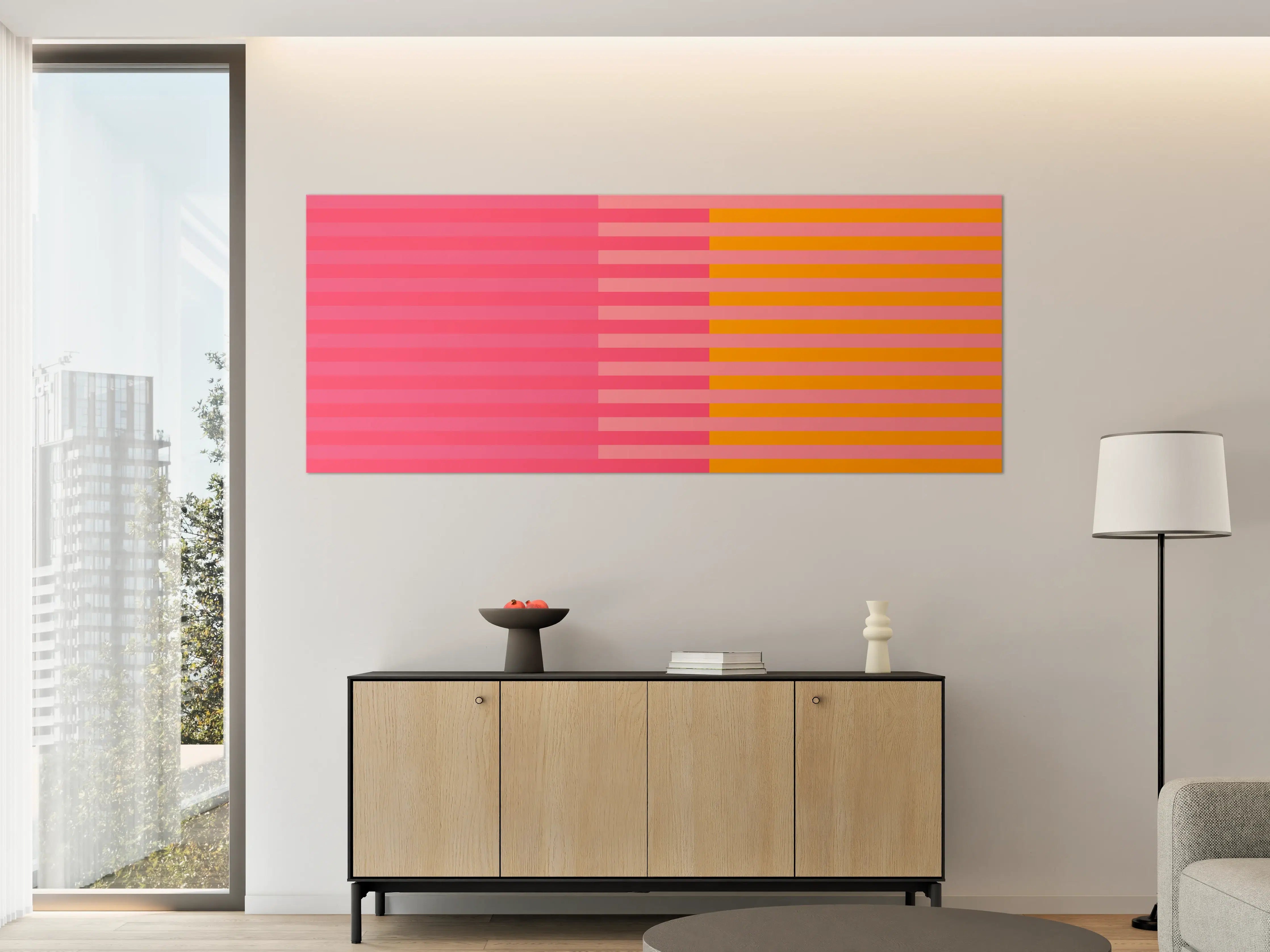 Große Wandbilder - The Oranges - Multy Stripes - Raspberry